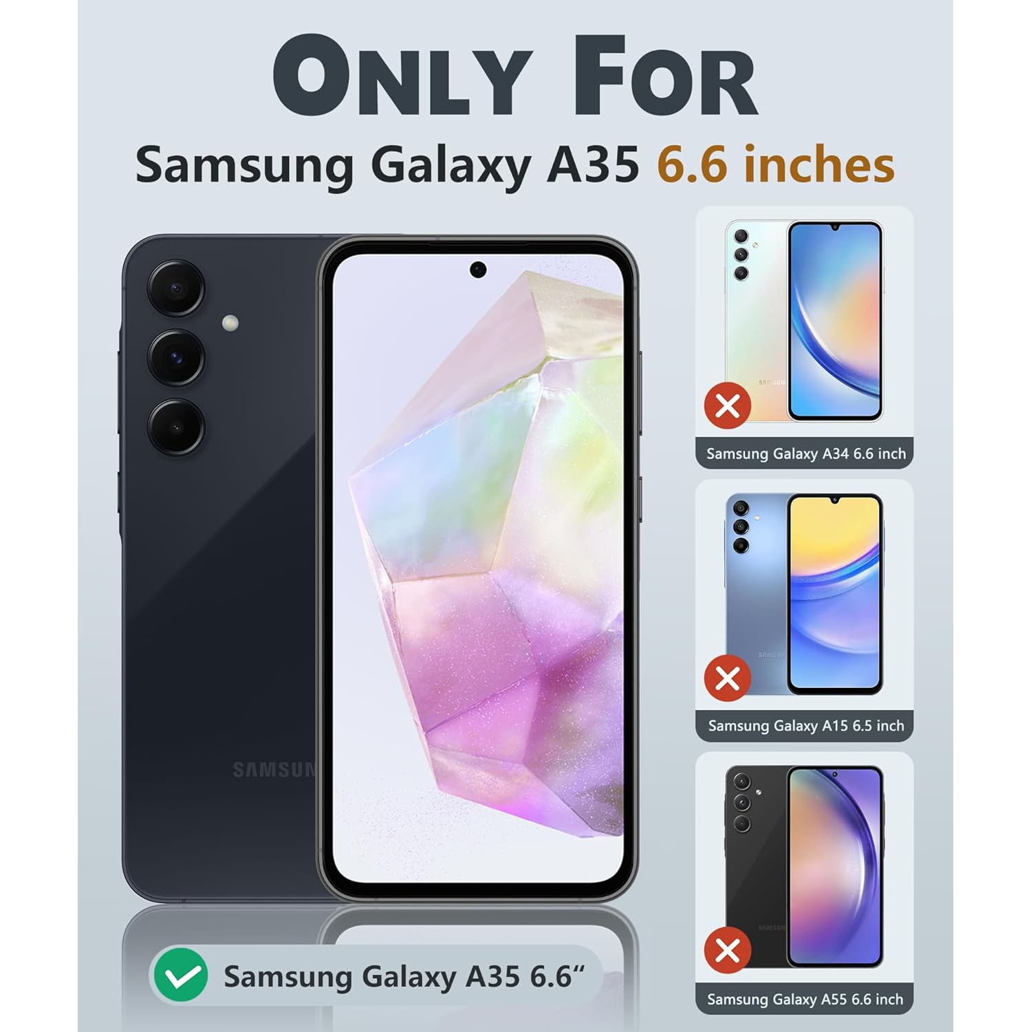 XCRS – Étui robuste triple couche Defender avec protection antichoc pour Galaxy A35 5G 6,6 po de Samsung