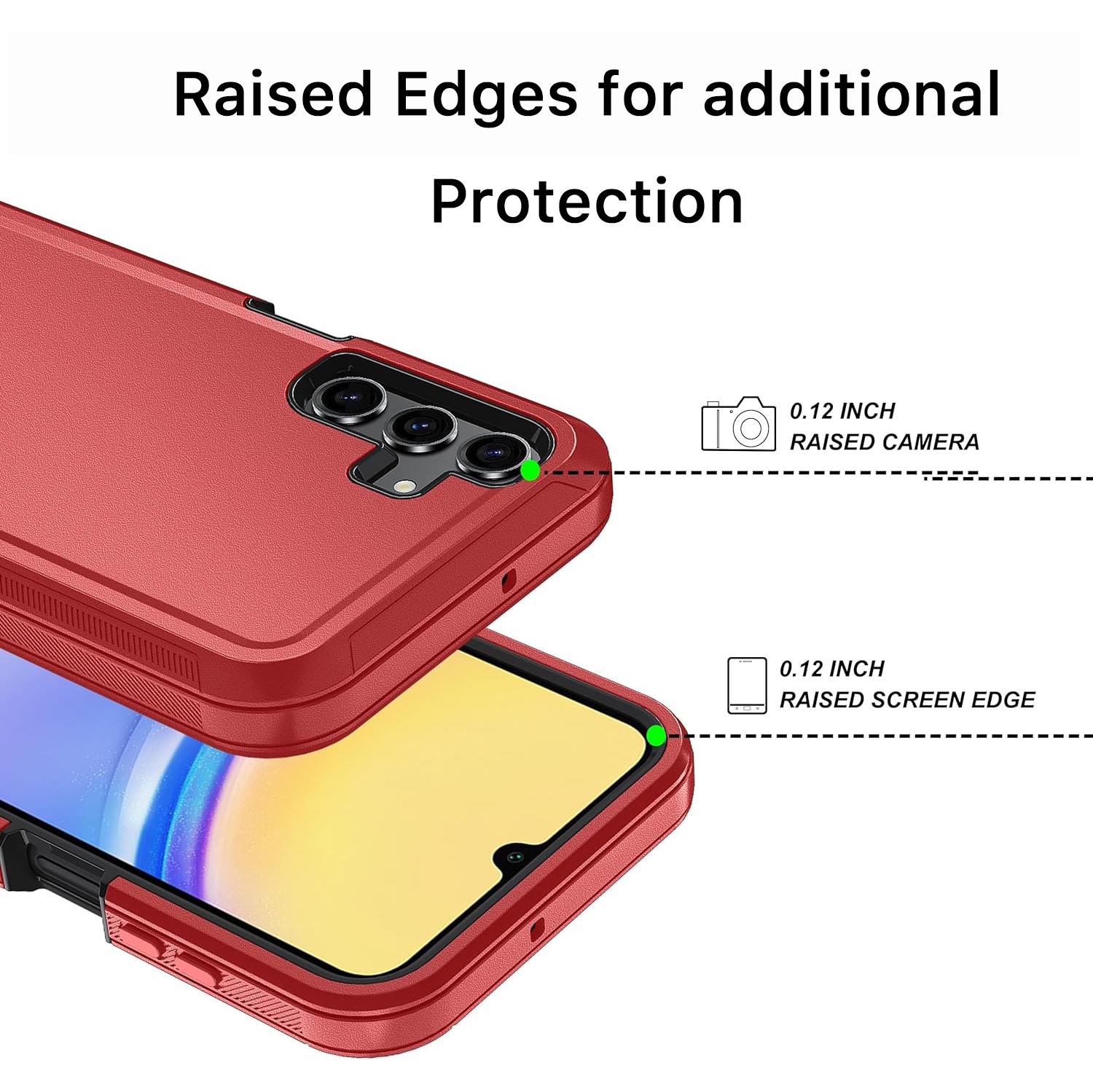 XCRS – Étui robuste triple couche Defender avec protection antichoc pour Galaxy A35 5G 6,6 po de Samsung