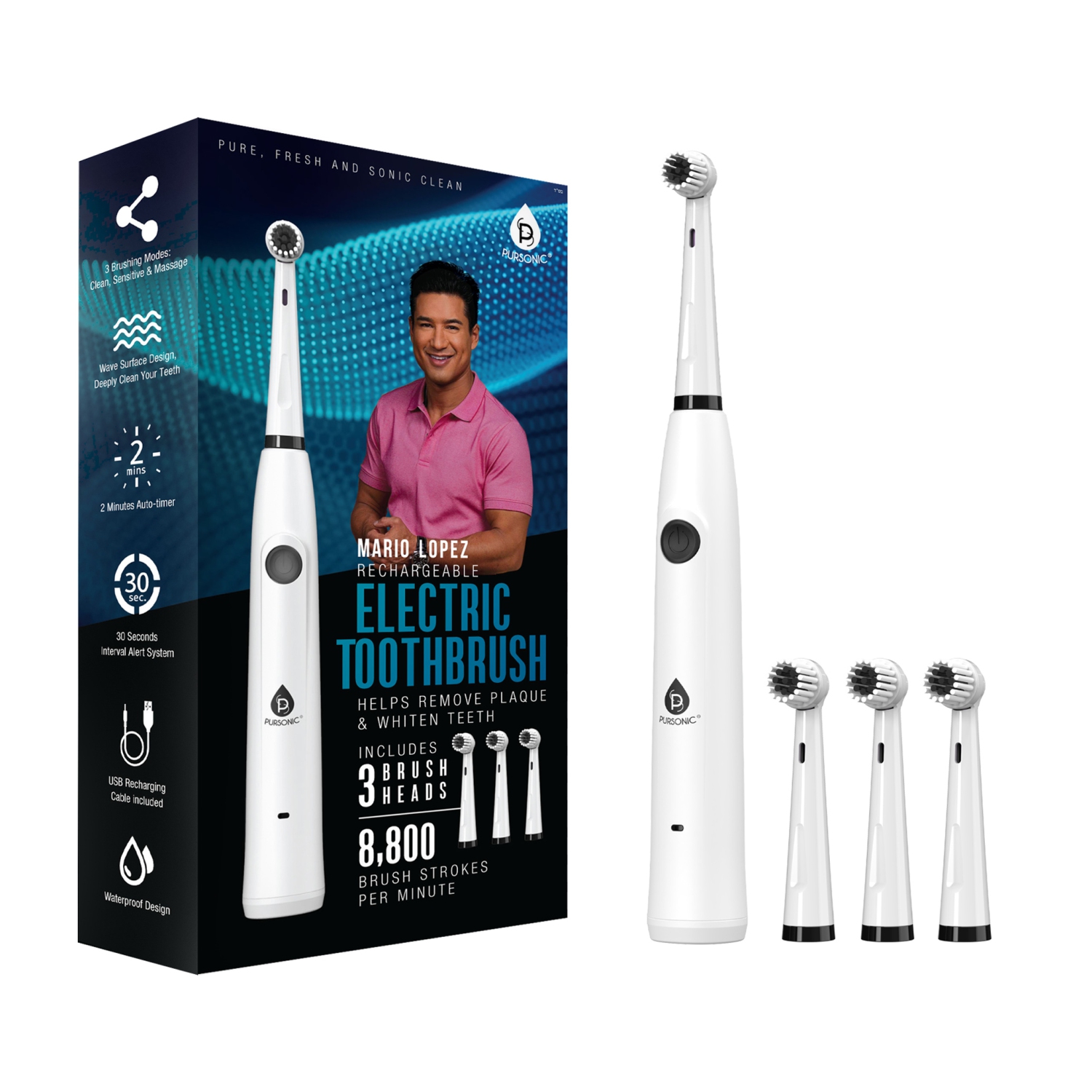 Pursonic - Mario Lopez USB Rechargeable Electric Toothbrush