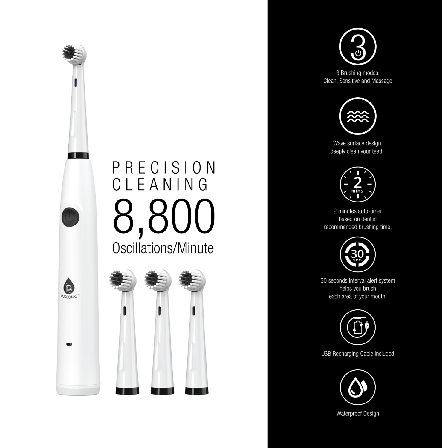 Pursonic - Mario Lopez USB Rechargeable Electric Toothbrush