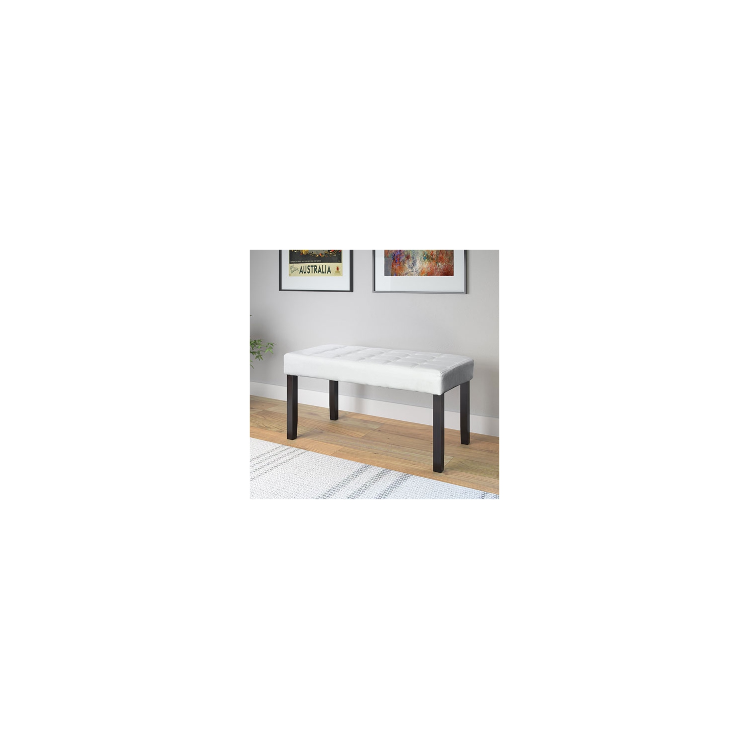 Pouf en similicuir California - Blanc