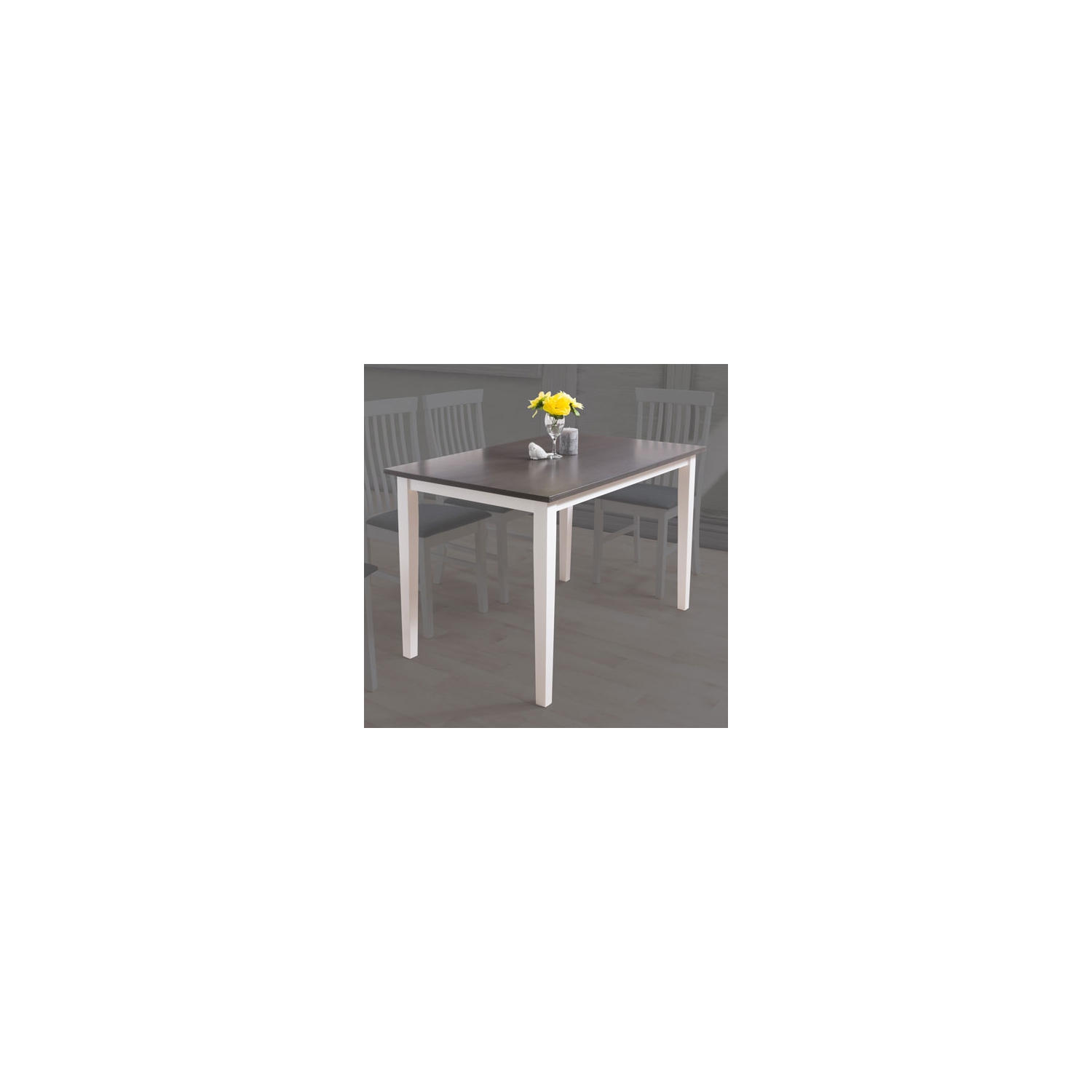 Michigan Modern 4-Seating Rectangular Dining Table - White/Grey