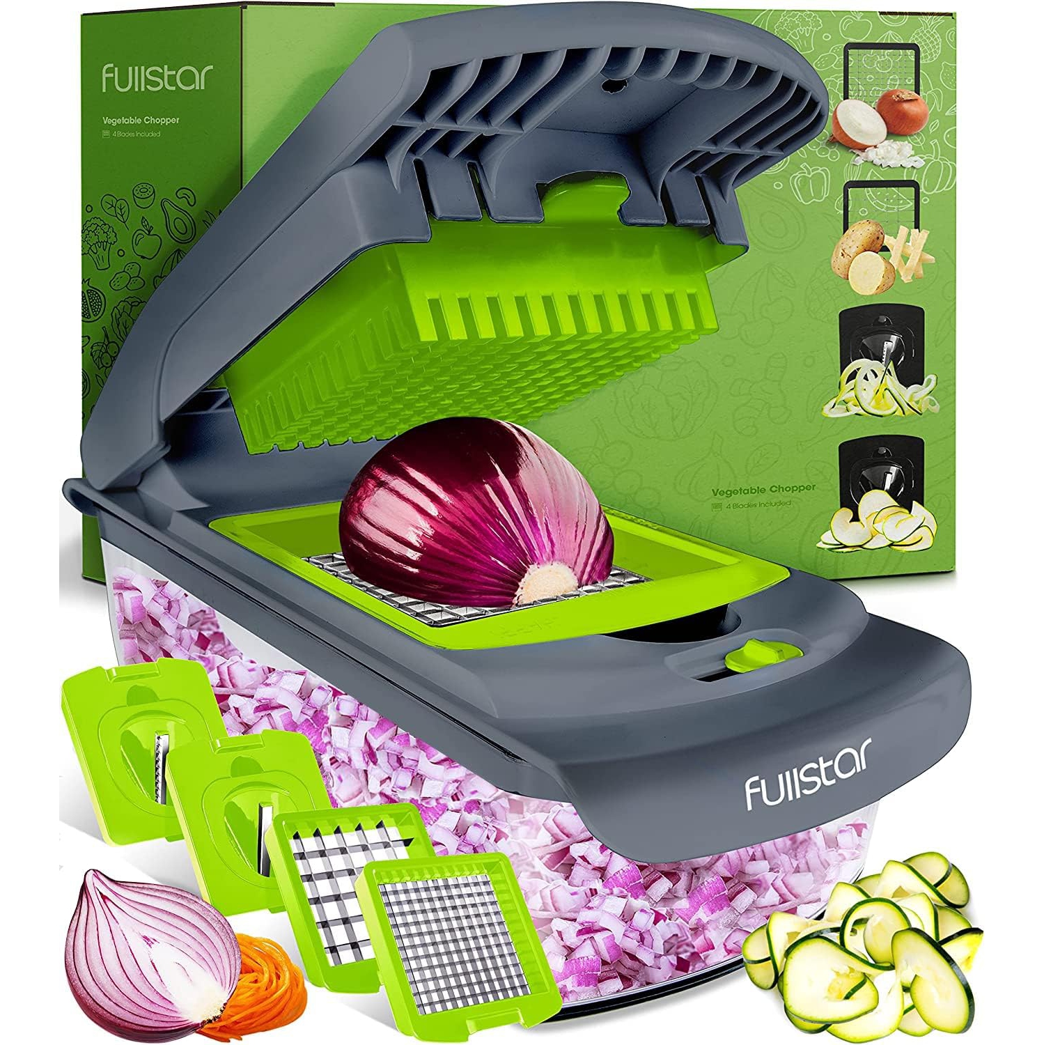 Vegetable Chopper Vegetable Cutter Onion Chopper - Veggie Chopper Food Chopper Salad Chopper Manual - Veg Potato Onion Dicer Slicer - Kitchen Tools