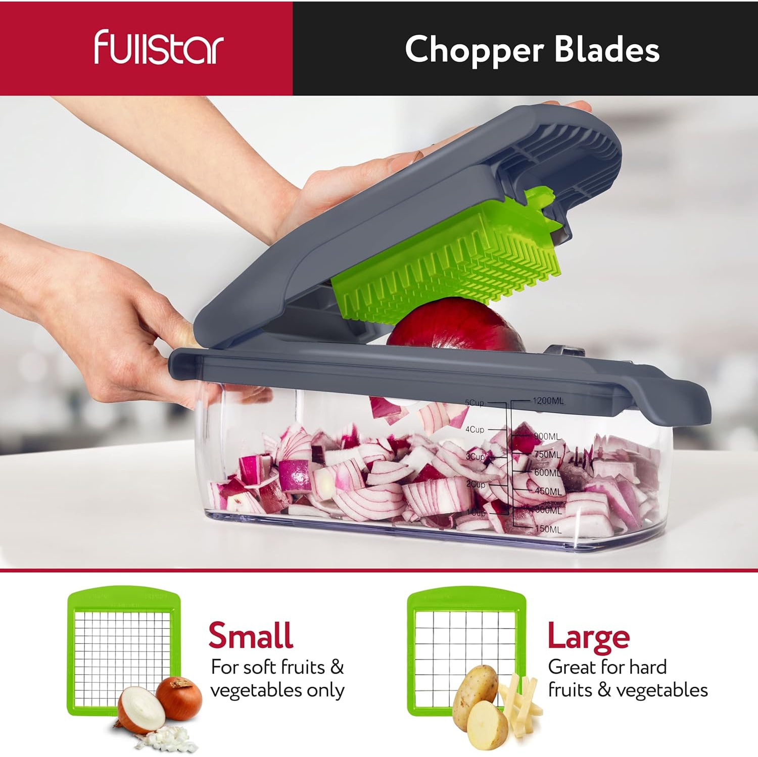 Vegetable Chopper Vegetable Cutter Onion Chopper - Veggie Chopper Food Chopper Salad Chopper Manual - Veg Potato Onion Dicer Slicer - Kitchen Tools