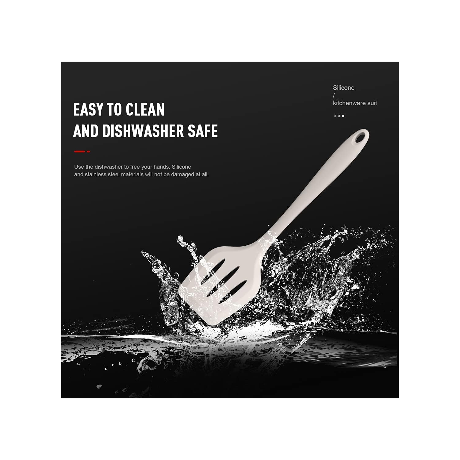 Silicone Cooking Utensils Set - 446°F Heat Resistant Kitchen,Turner Tongs, Spatula, Spoon,Brush, Whisk, Kitchen Ustensil Tools Set for Nonstick