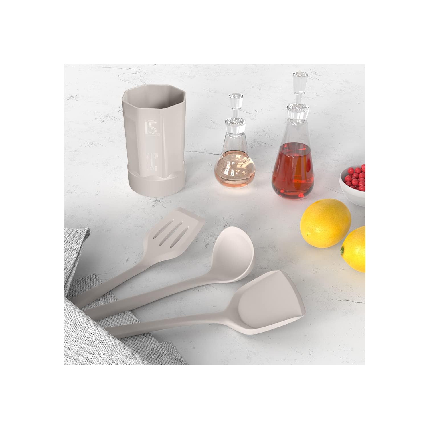 Silicone Cooking Utensils Set - 446°F Heat Resistant Kitchen,Turner Tongs, Spatula, Spoon,Brush, Whisk, Kitchen Ustensil Tools Set for Nonstick