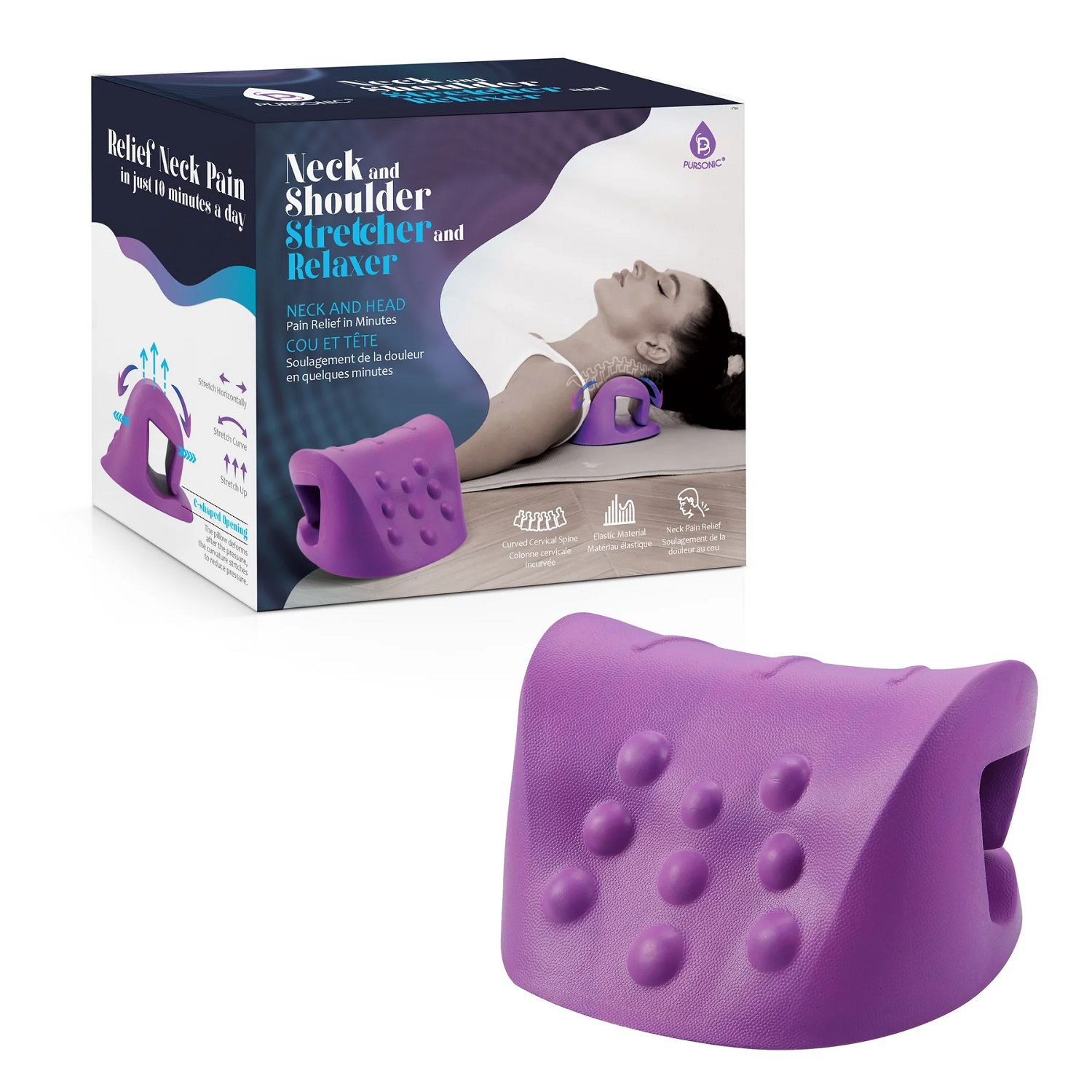 Pursonic Neck and Shoulder Stretcher and Relaxer - Purple