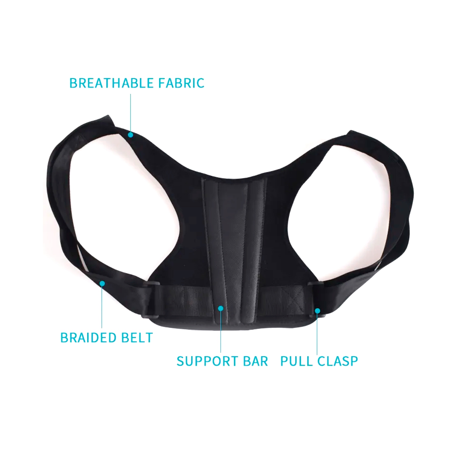 Pursonic Adjustable Posture Corrector With Back Support Bar & Breathable Upper Back Brace