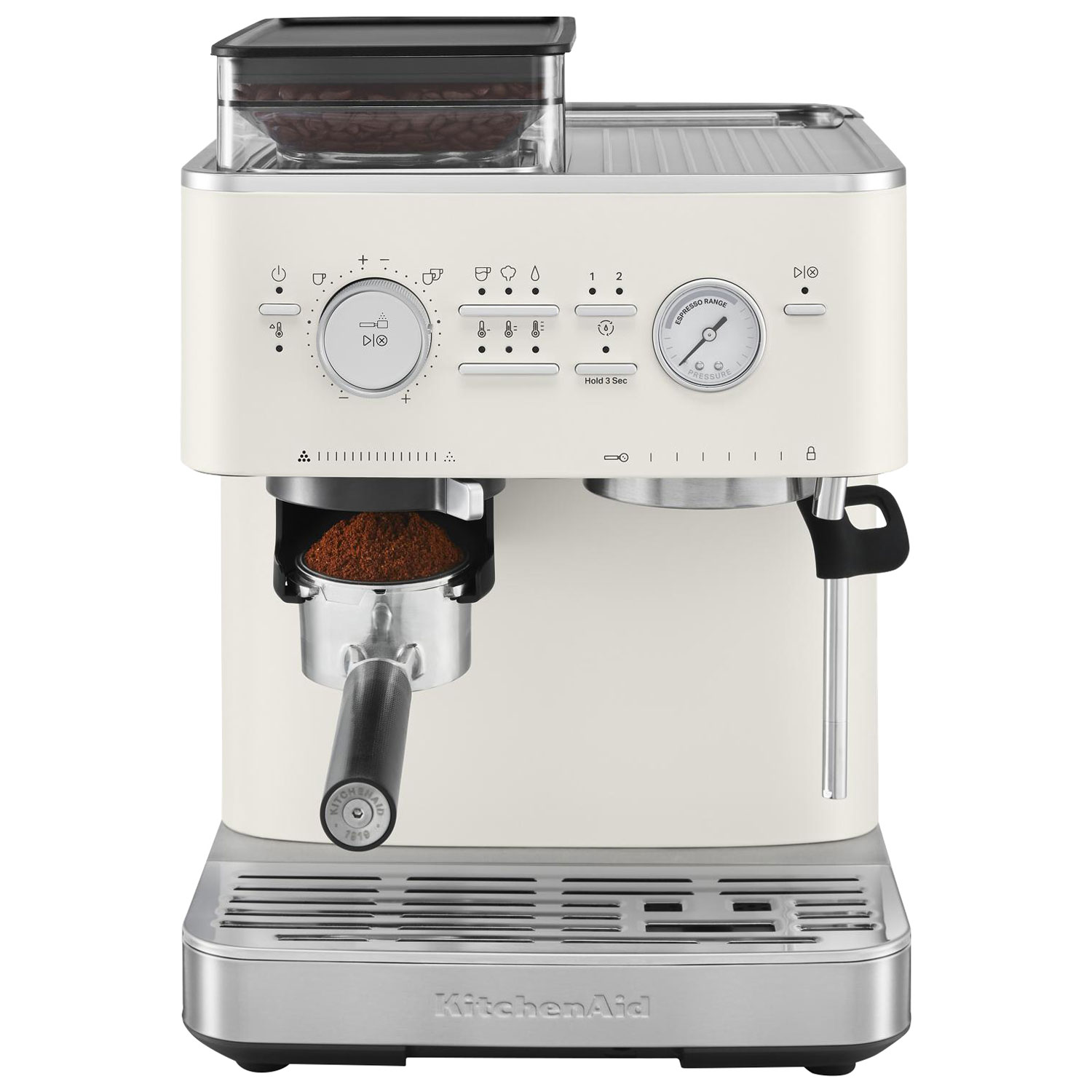 KitchenAid Semi-Automatic Espresso Machine with Coffee Grinder - Porcelain White