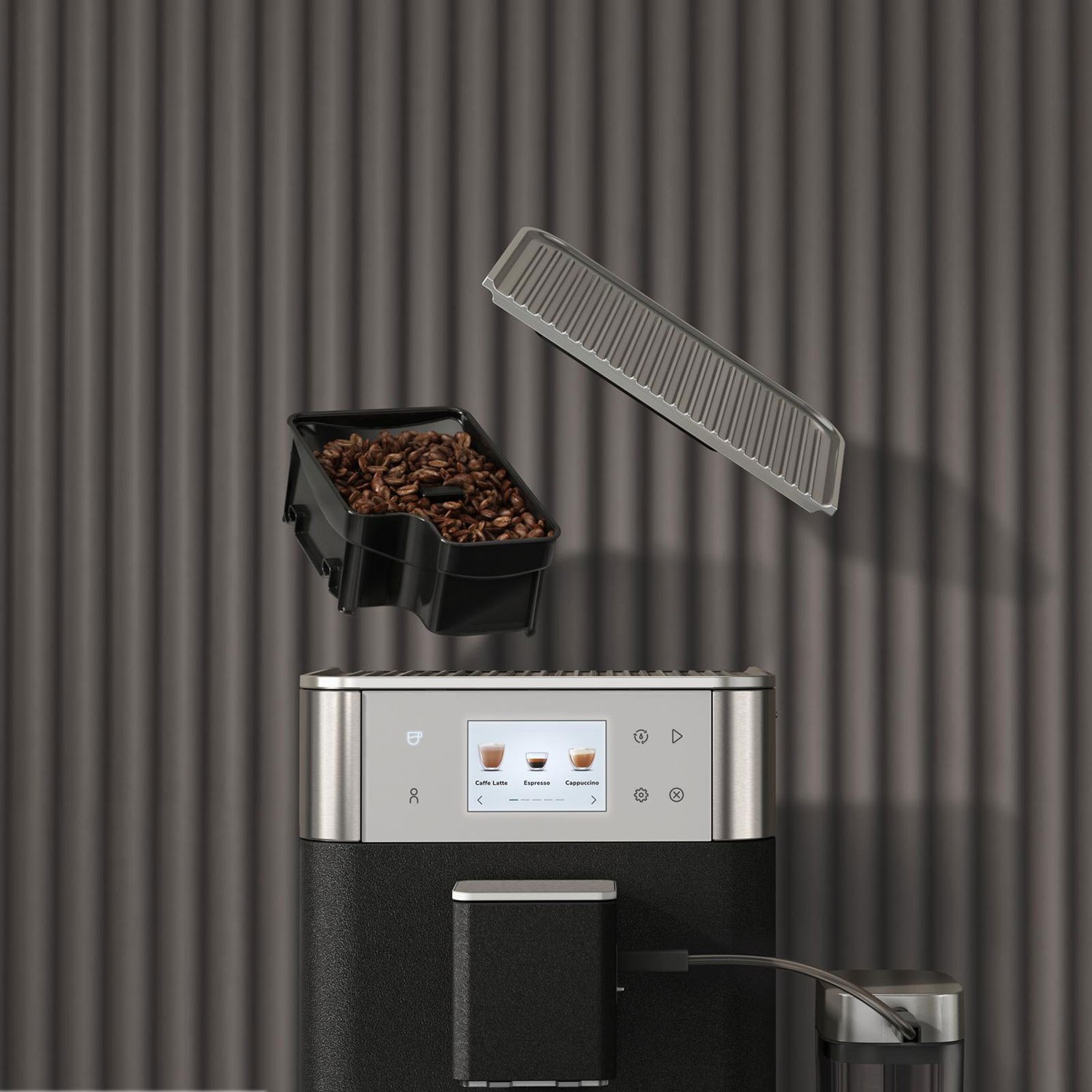 KitchenAid KES8557 Automatic Espresso Machine with Coffee Grinder & Automatic Milk Frothing - Cast Iron Black