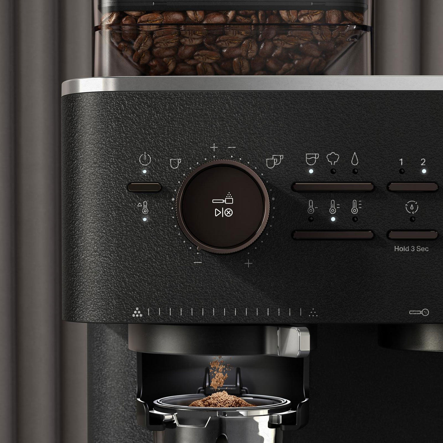 KitchenAid Semi-Automatic Espresso Machine with Coffee Grinder - Cast Iron Black