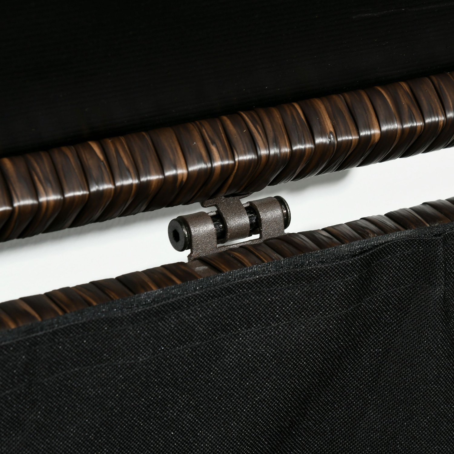 Outsunny Rattan Deck Box, Rattan 113 Gallon Outdoor Storage Box with Lid and Handle for Indoor, Patio Furniture Cushions, Pool and Garden Tools, Brown