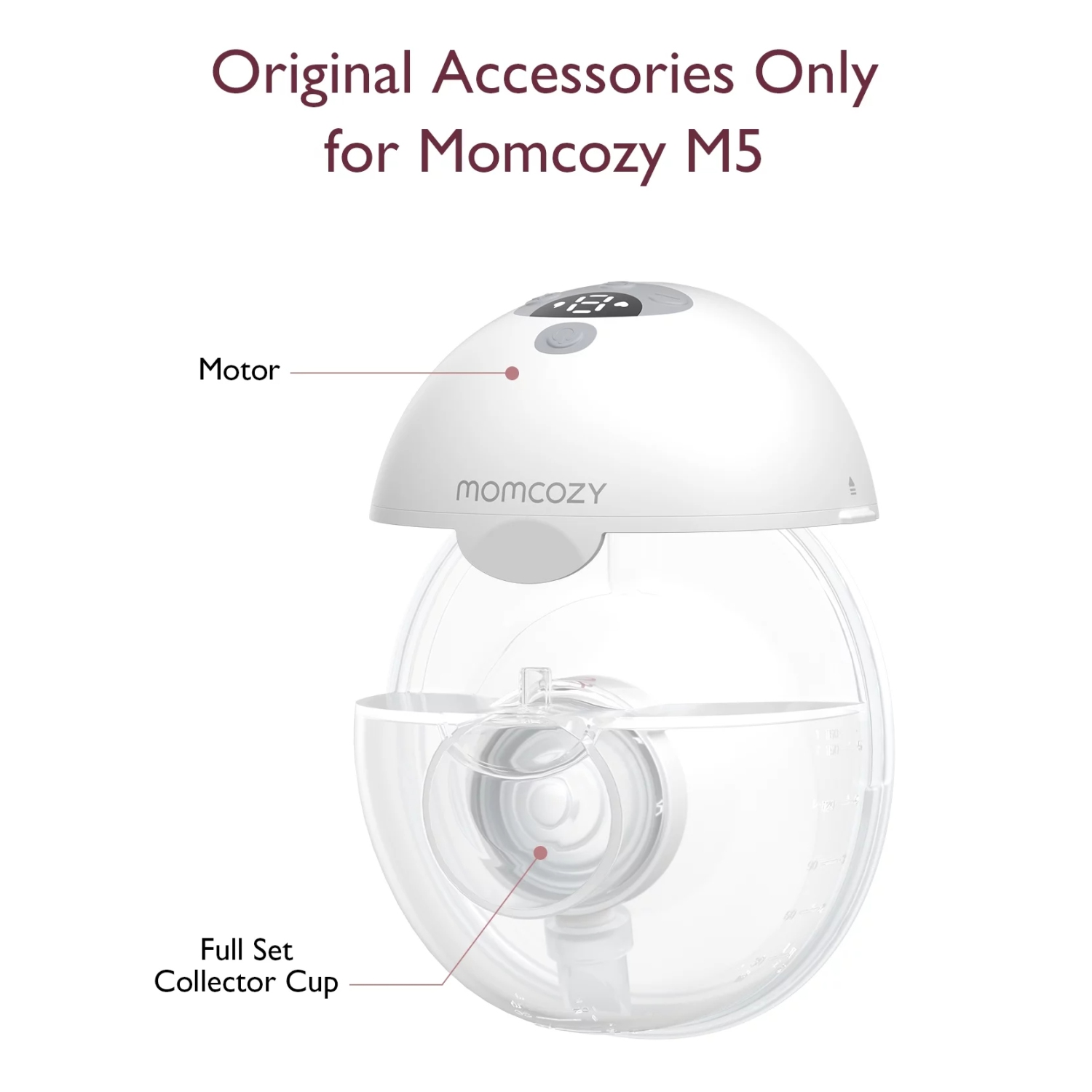 Momcozy Full Set Collector Cup Only for Momcozy M5, Original M5 Breast Pump Replacement Accessories