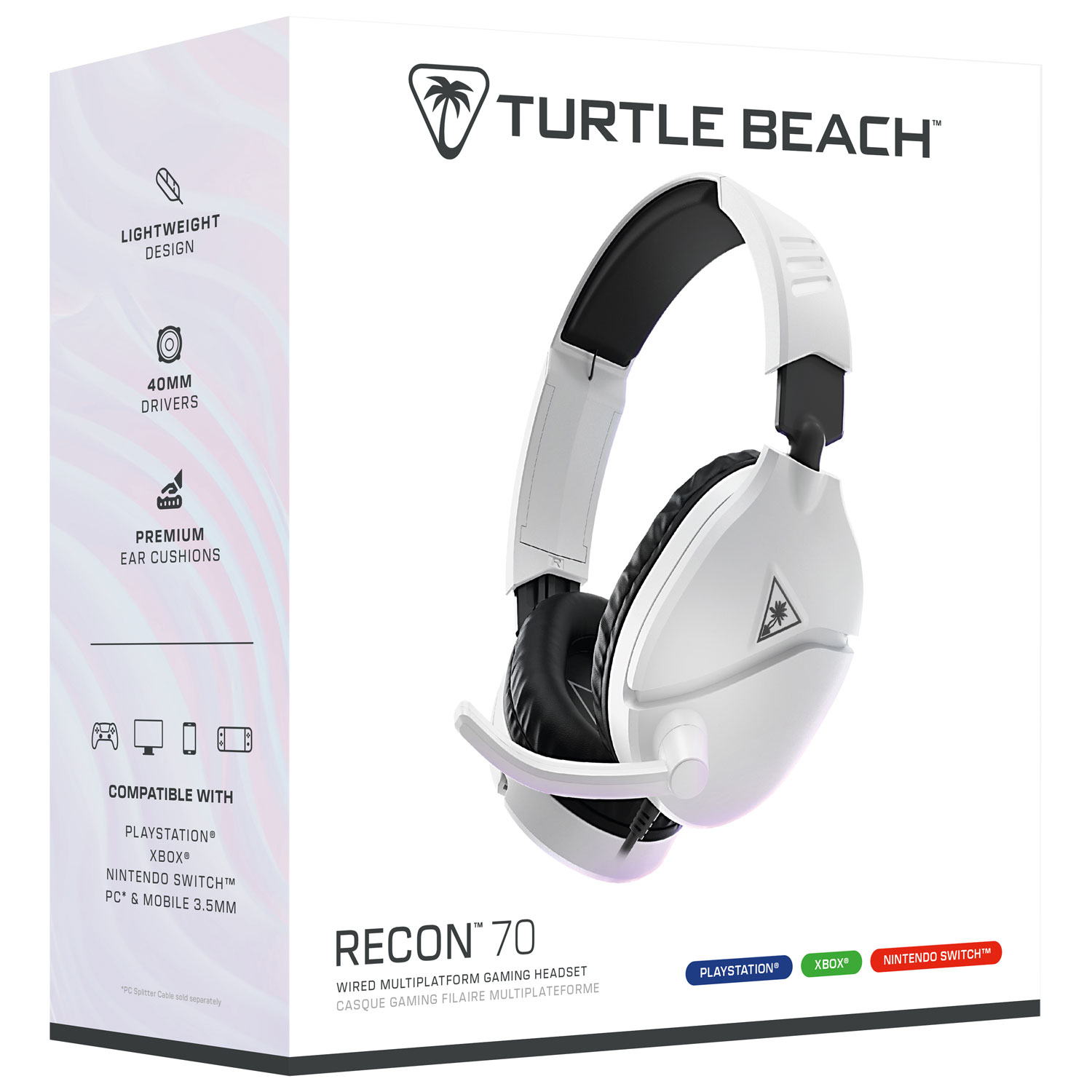Turtle Beach Recon 70 Gaming Headset for PS5/PS4/Xbox Series X|S/Xbox One/PC - White