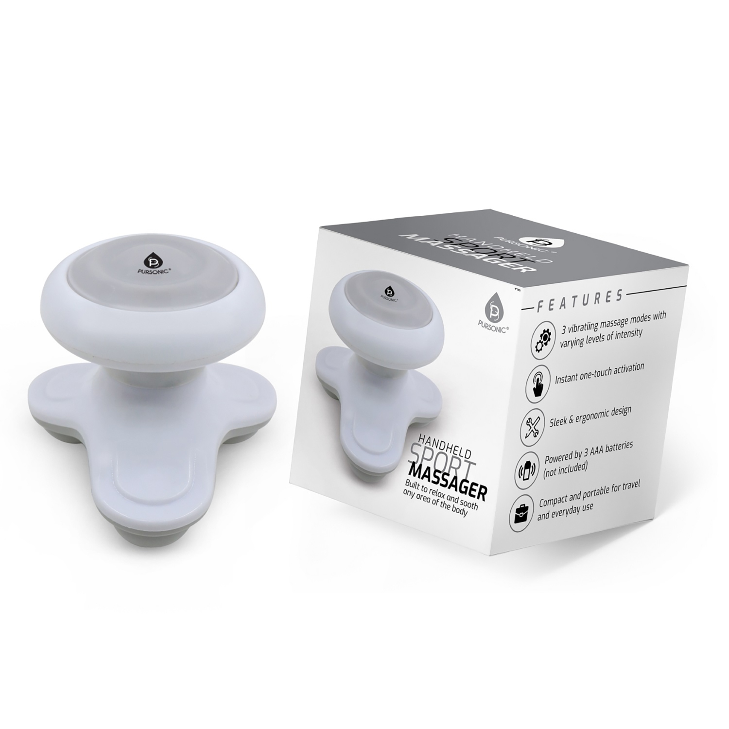 Pursonic Handheld Electric Sport Massager - White