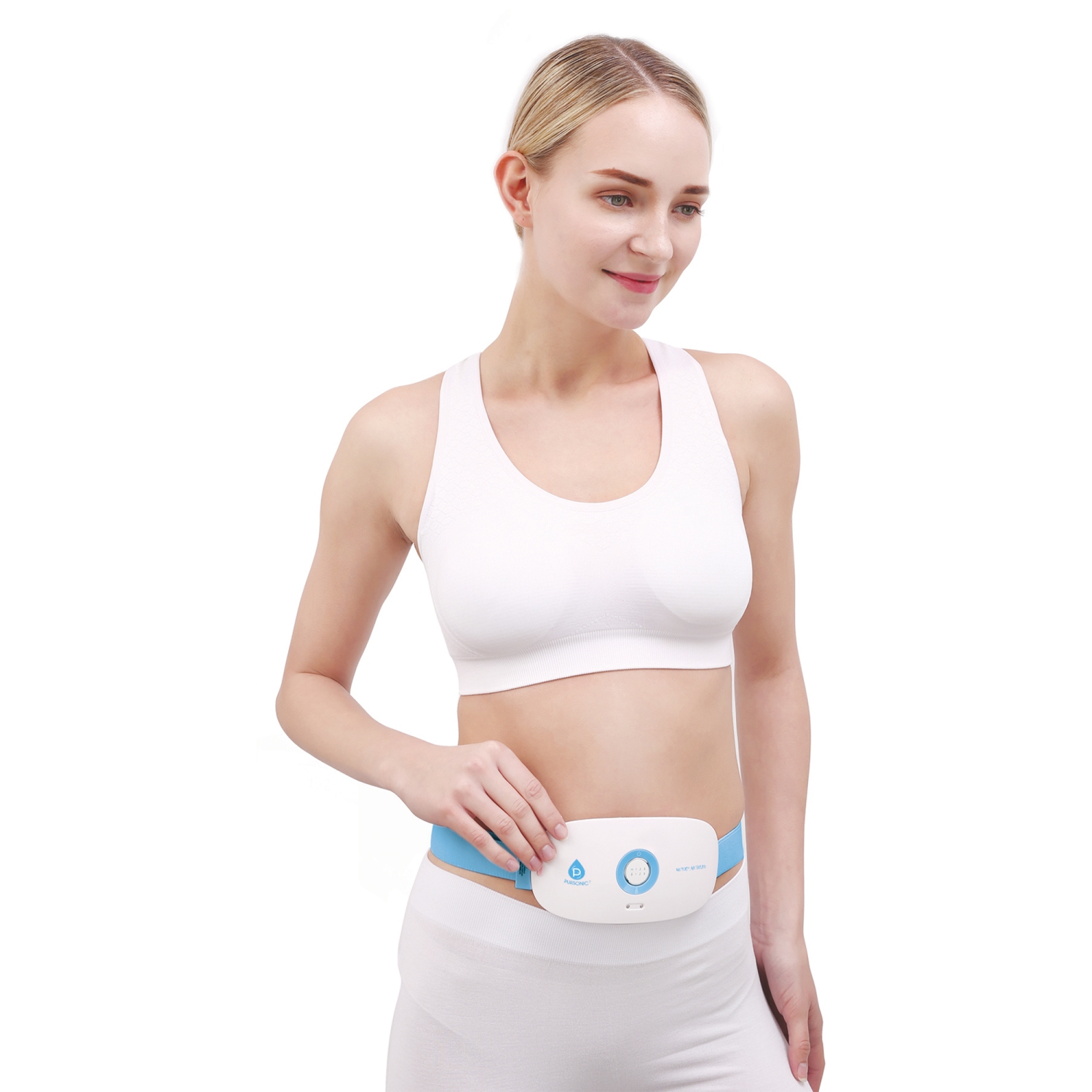 Pursonic Stomach & Back Massager, Heat Settings & USB Rechargeable