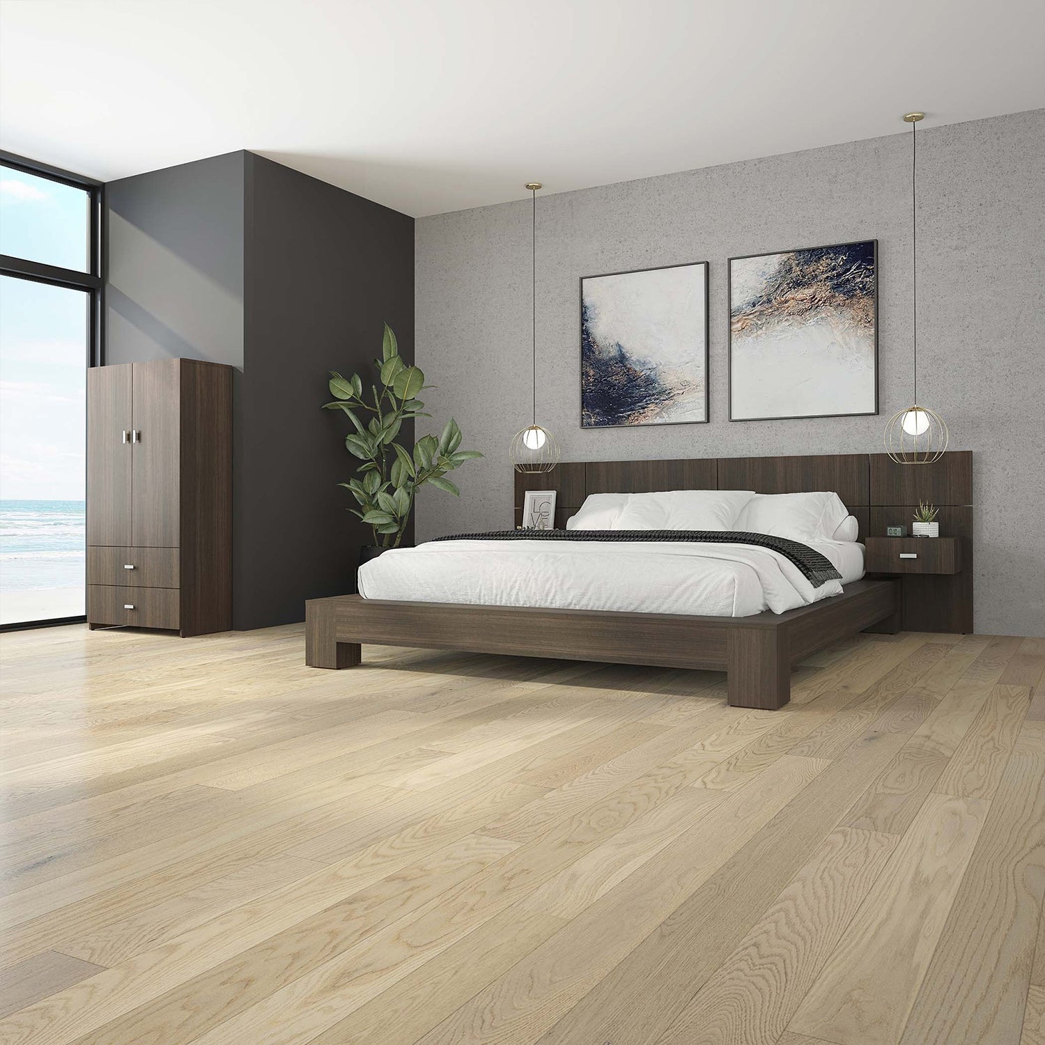 AUS-V - tête de lit laminée ZEN thermiquement fusible, grand lit, smoking