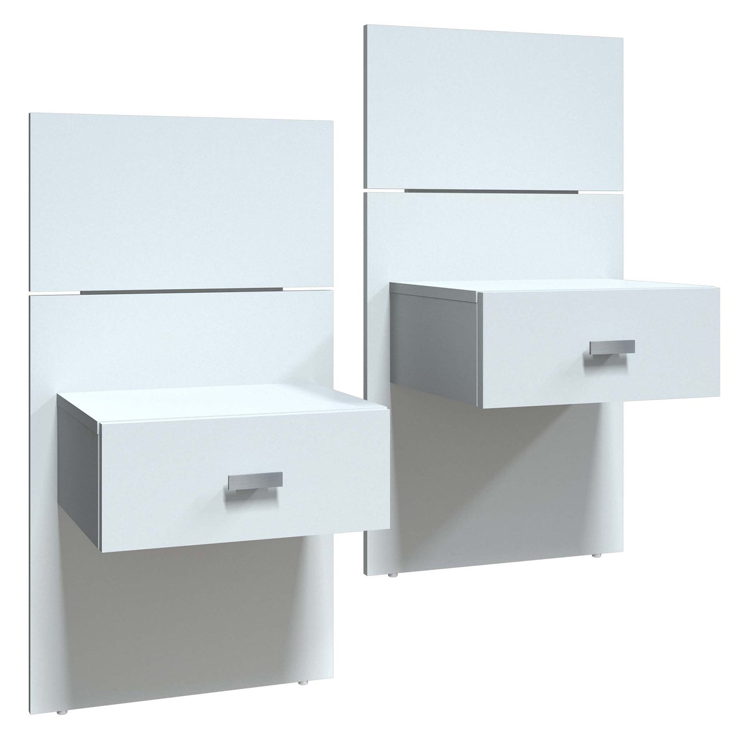 SUA-V - Set of 2 ZEN Thermally Fused Laminate Nightstands, White