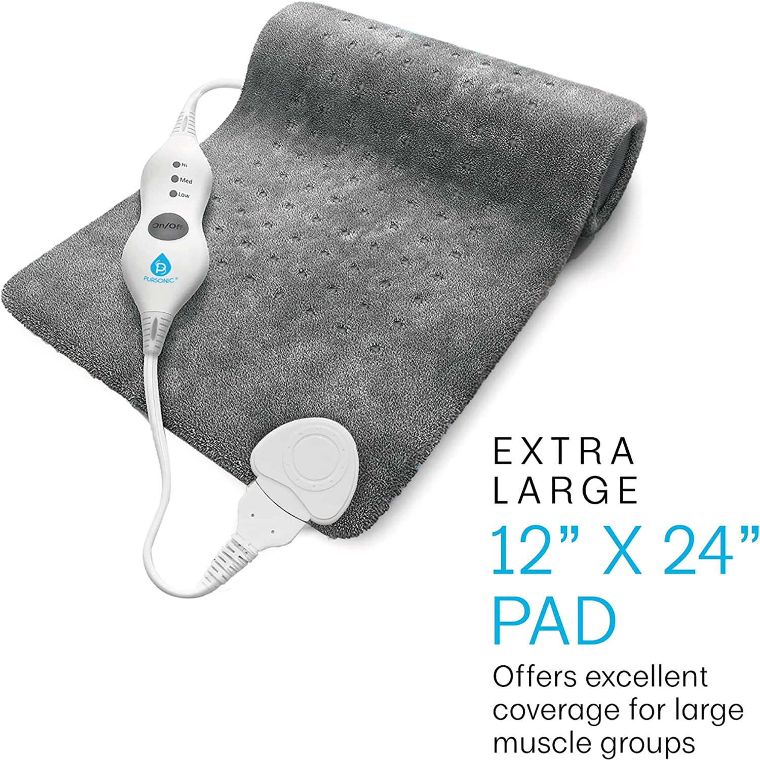 Pursonic Electric Heating Pad - Grey