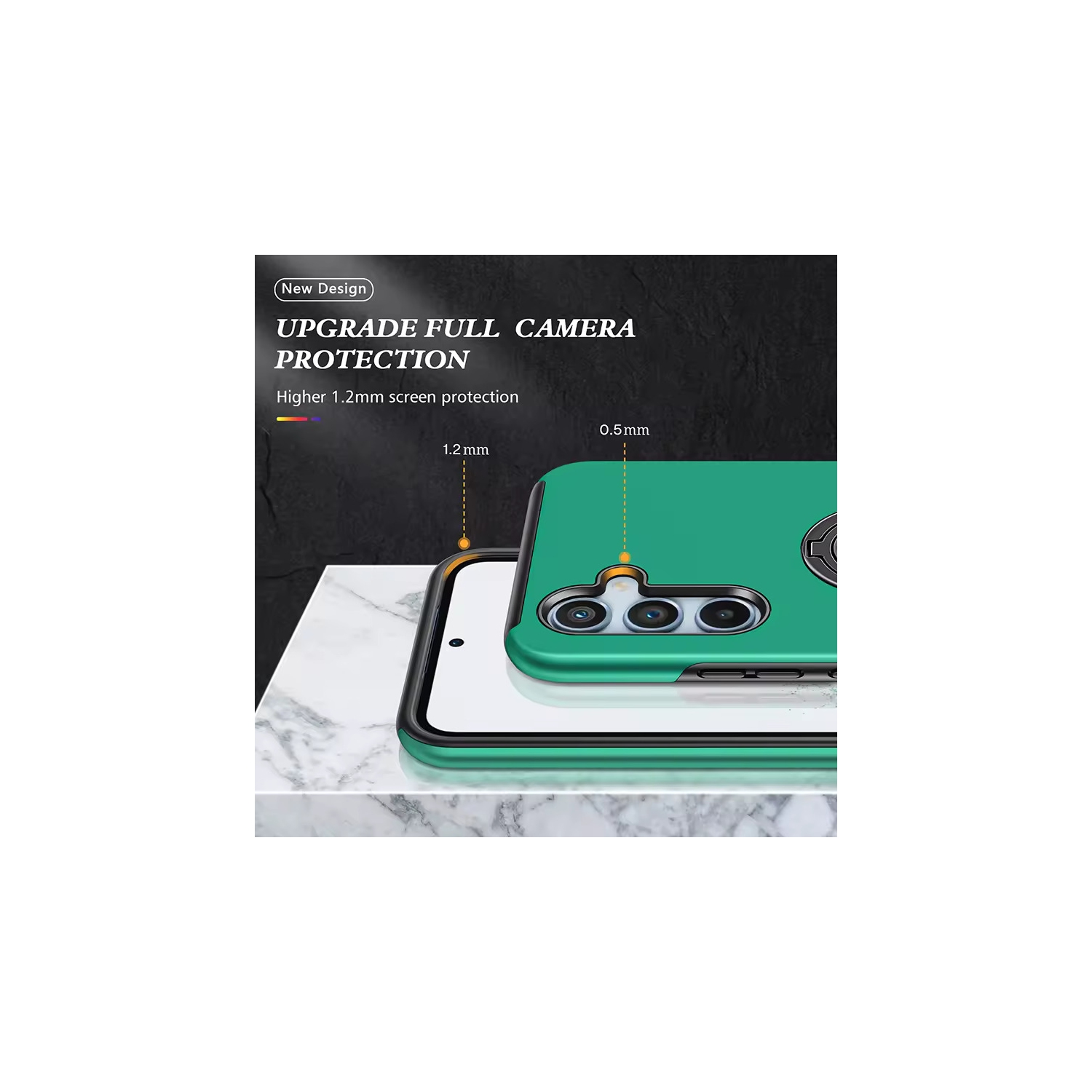 Étui protecteur mince Armor à deux couches de XCRS, anneau magnétique intégré, béquille rotative pour visionnement mains libres, étui de protection