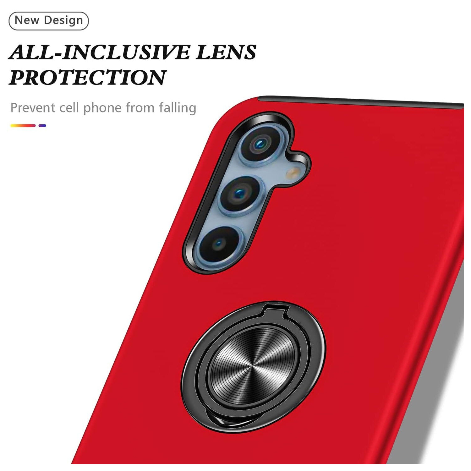 XCRS Dual-Layer Slim Design Armor Protection Cover, Built-in Magnetic Ring, Swirl Rotating Kickstand for Hands-Free View, Drop Protection Case for