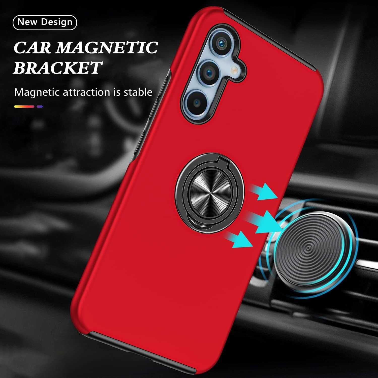 XCRS Dual-Layer Slim Design Armor Protection Cover, Built-in Magnetic Ring, Swirl Rotating Kickstand for Hands-Free View, Drop Protection Case for