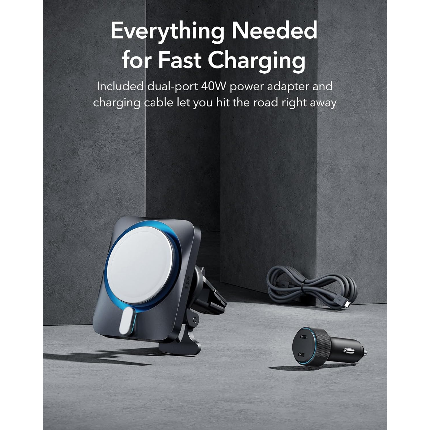 ESR 15W Car Charger with MagSafe + CryoBoost Frosted Silver