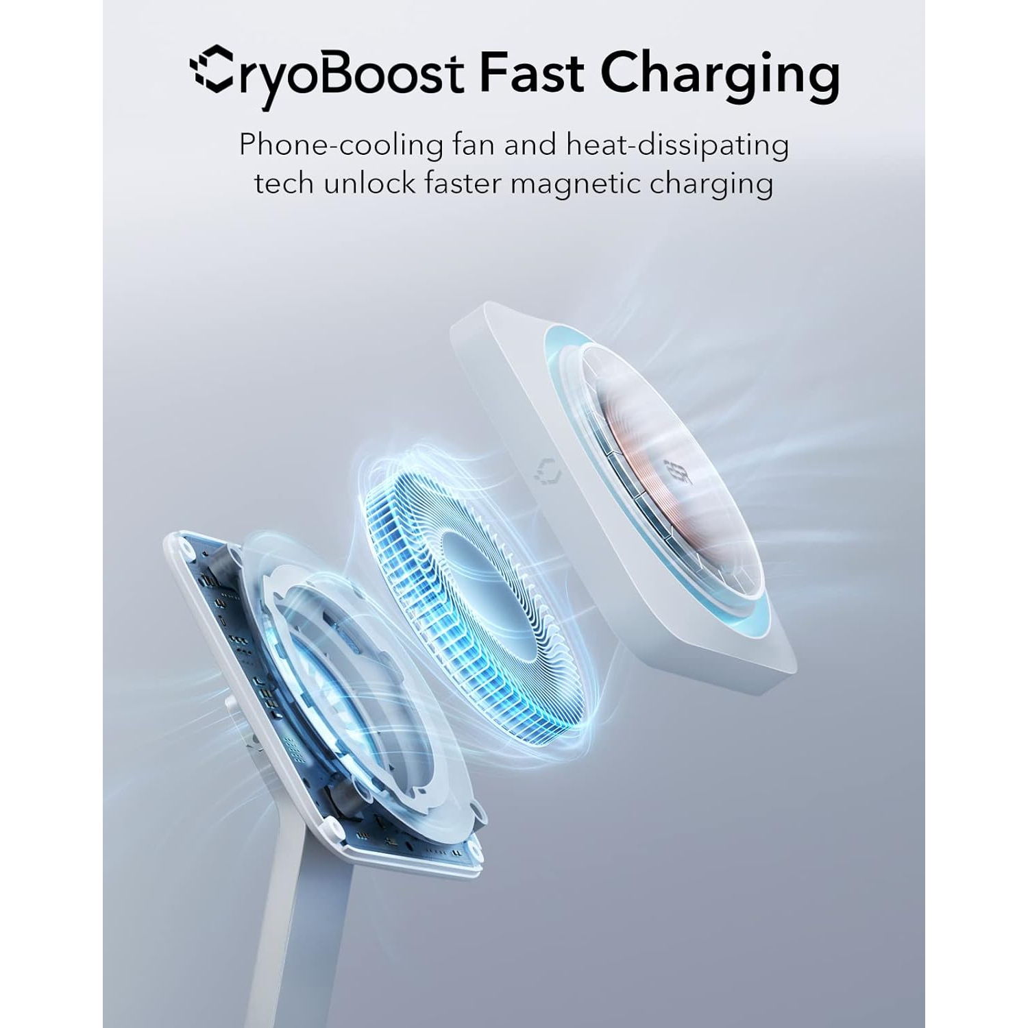 ESR CryoBoost 3-in-1 Wireless Charger with MagSafe, Phone-Cooling Fast Charging Compatible with iPhone 15/14/13/12, AirPods Pro/3/2, with Adapter,