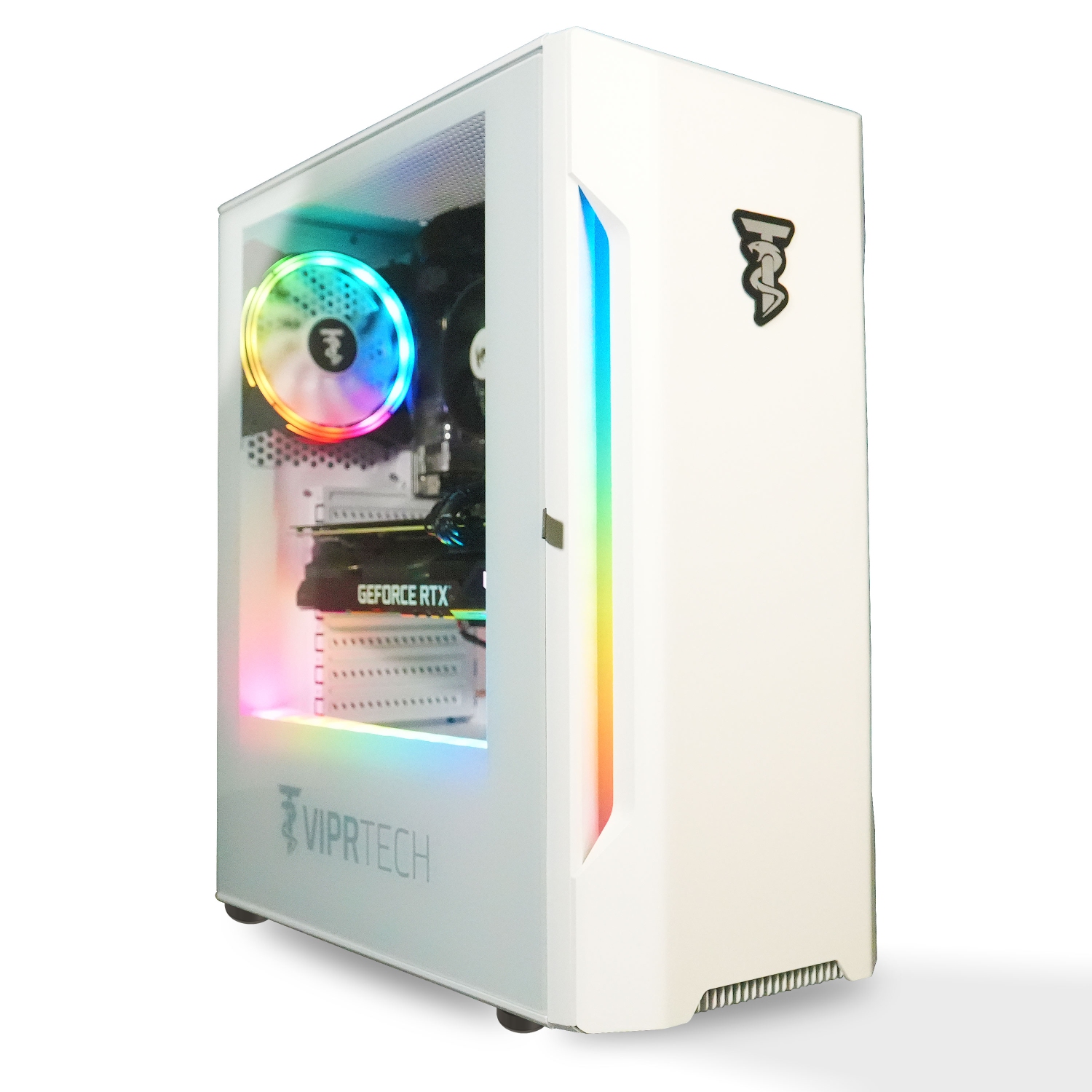 ViprTech Rebel 4.0 Gaming PC - AMD Ryzen 7 (4.1Ghz Turbo), RTX 4060 8GB, 32GB DDR4 3200 RAM, 1TB NVMe SSD, VR-Ready, Streaming, RGB, Win 11, Desktop Computer White