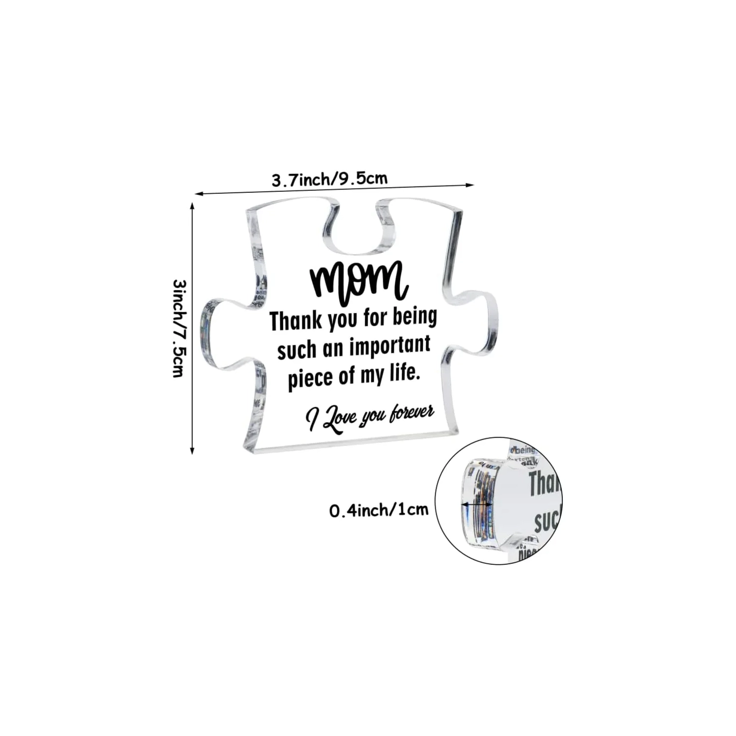 Moyel Gifts for Mom: Puzzle Acrylic Plaque - Heartfelt Mother's Day Presents from Daughter, Son, or Kids. Show Your Love with Unique Gift Ideas!