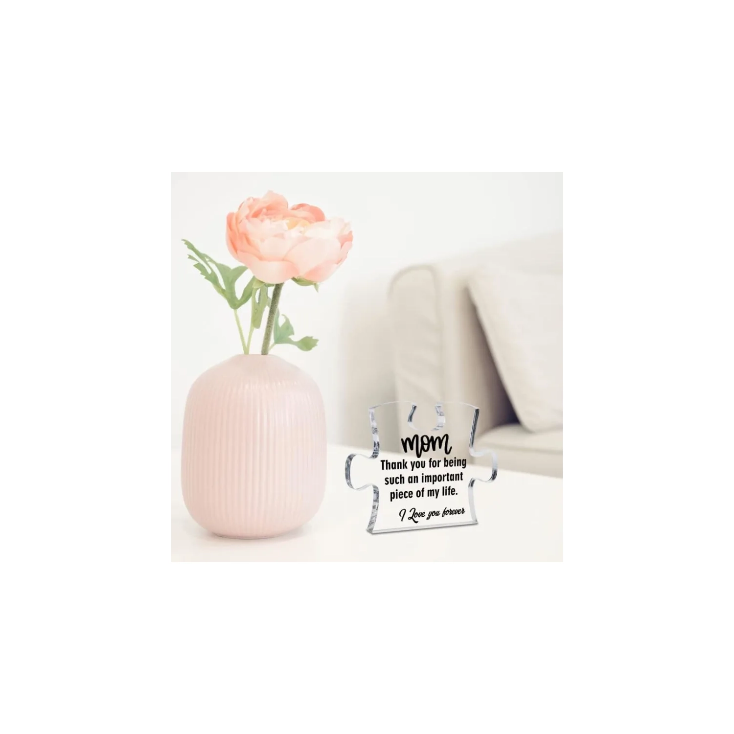 Moyel Gifts for Mom: Puzzle Acrylic Plaque - Heartfelt Mother's Day Presents from Daughter, Son, or Kids. Show Your Love with Unique Gift Ideas!