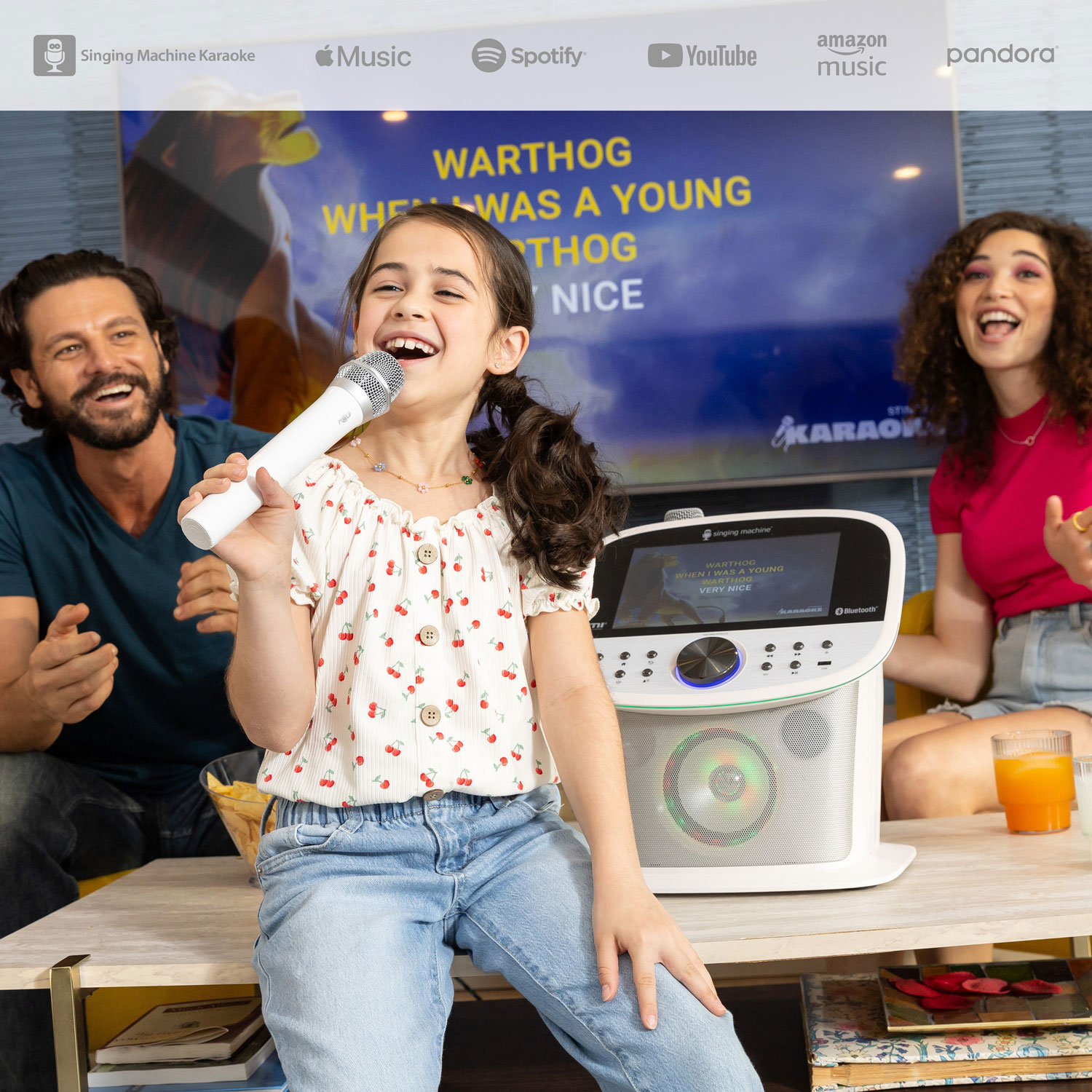 Système de karaoké Wi-Fi et Bluetooth avec microphones sans fil de Singing Machine - Blanc - Exclusivité Best Buy