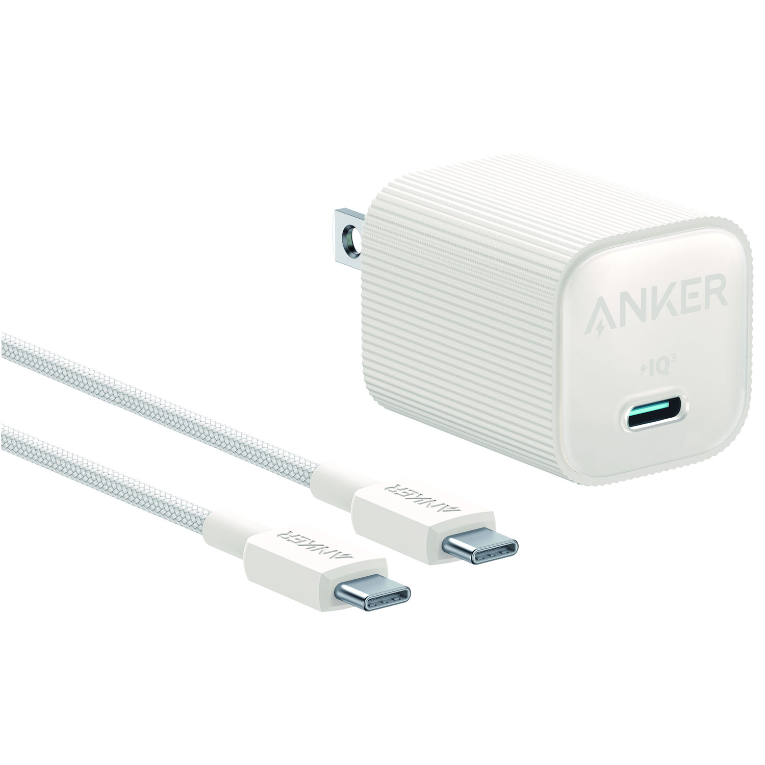 Anker 511 Nano 4 30W USB-C Wall Charger with USB-C/USB-C Cable - White