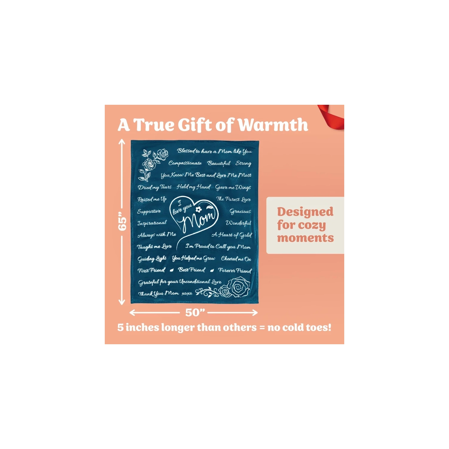 « Le cadeau sincère de la fête des Mères de votre fille : Couverture « I Love You Mom » - cadeau d’anniversaire ou d’anniversaire parfait pour maman,