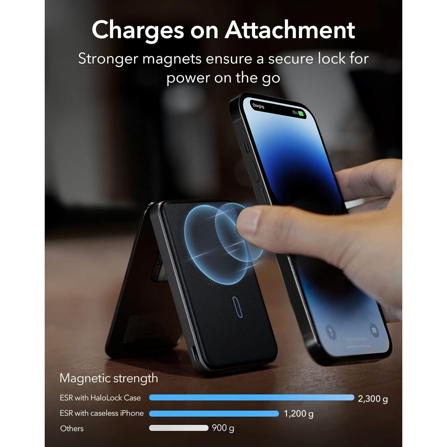 Chargeur portable Energy Star HaloLock pour iPhone 15/14/13/12 série 5.000&nbsp;mAh noir