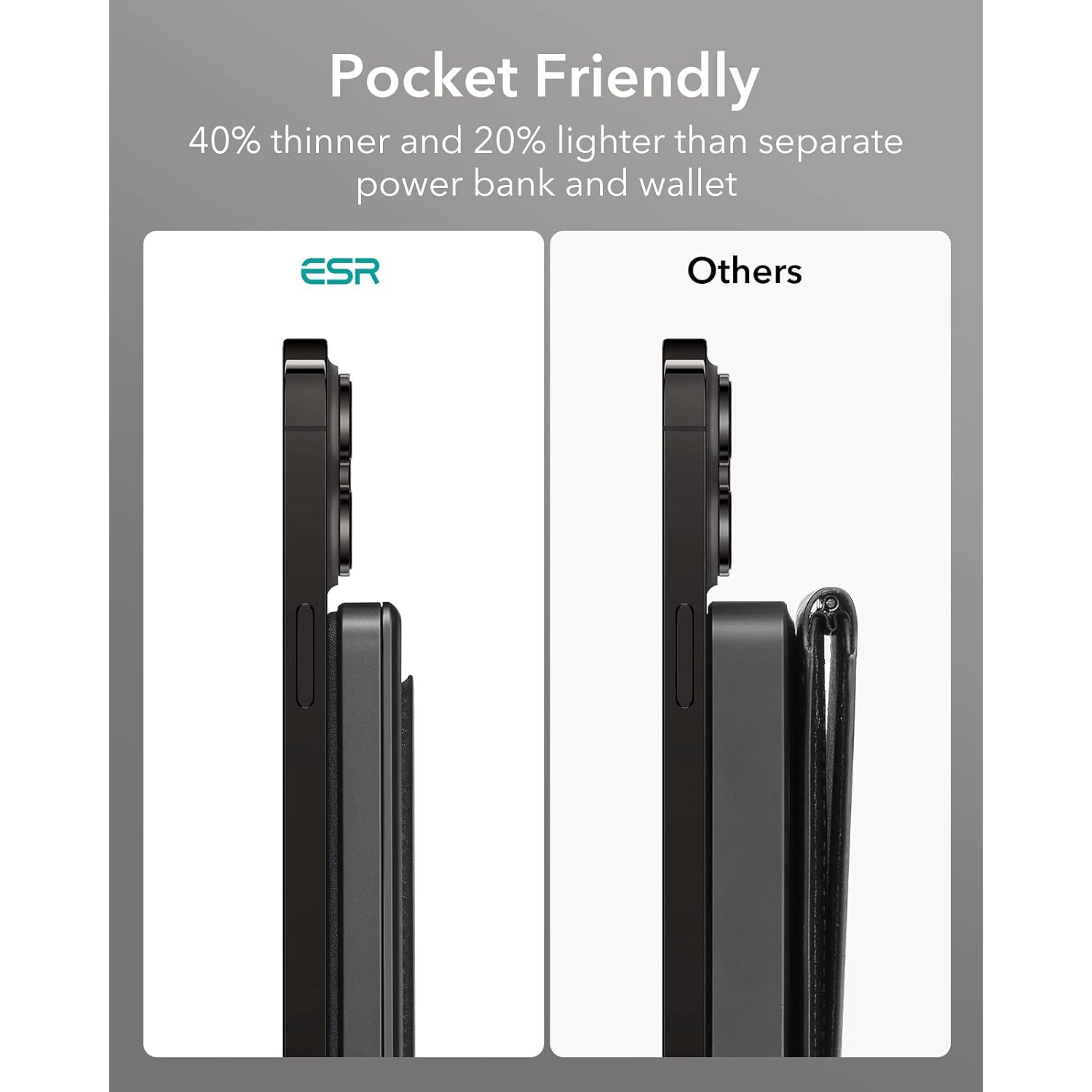 Chargeur portable Energy Star HaloLock pour iPhone 15/14/13/12 série 5.000&nbsp;mAh noir