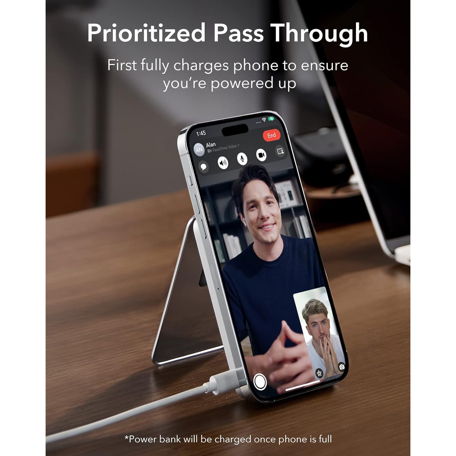 Portefeuille de chargeur portable Energy Star HaloLock pour iPhone série 15/14/13/12 5.000&nbsp;mAh brun