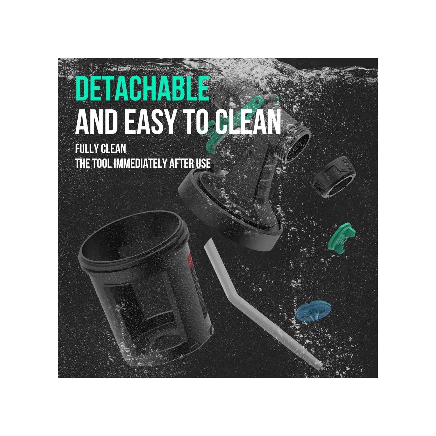 Litheli HVLP Paint Sprayer with Brushless Motor, 20V Paint Sprayers for Home Interior and Exterior, Cordless Paint Gun for Car, Deck, Furniture, with