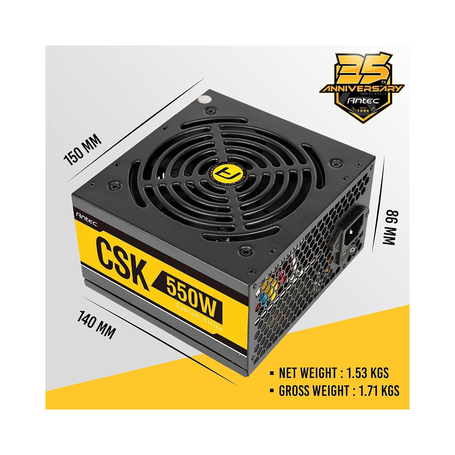 Antec Bronze Power Supply, CSK 550W 80+ Bronze Certified PSU, Continuous Power with 120mm Silent Cooling Fan, ATX 12V 2.31 / EPS 12V, Bronze Power
