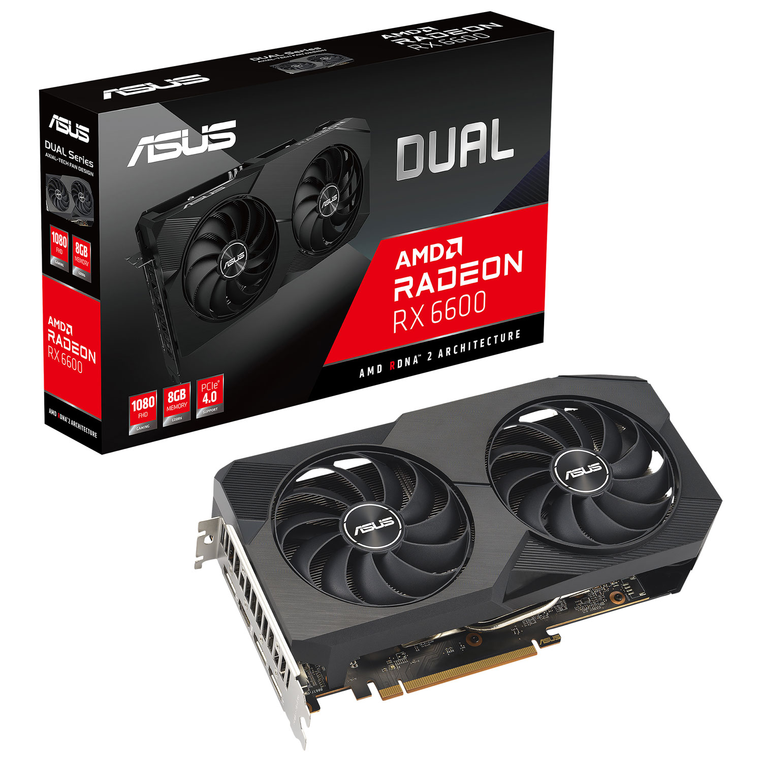 ASUS DUAL AMD Radeon RX 6600 8GB GDDR6 Video Card