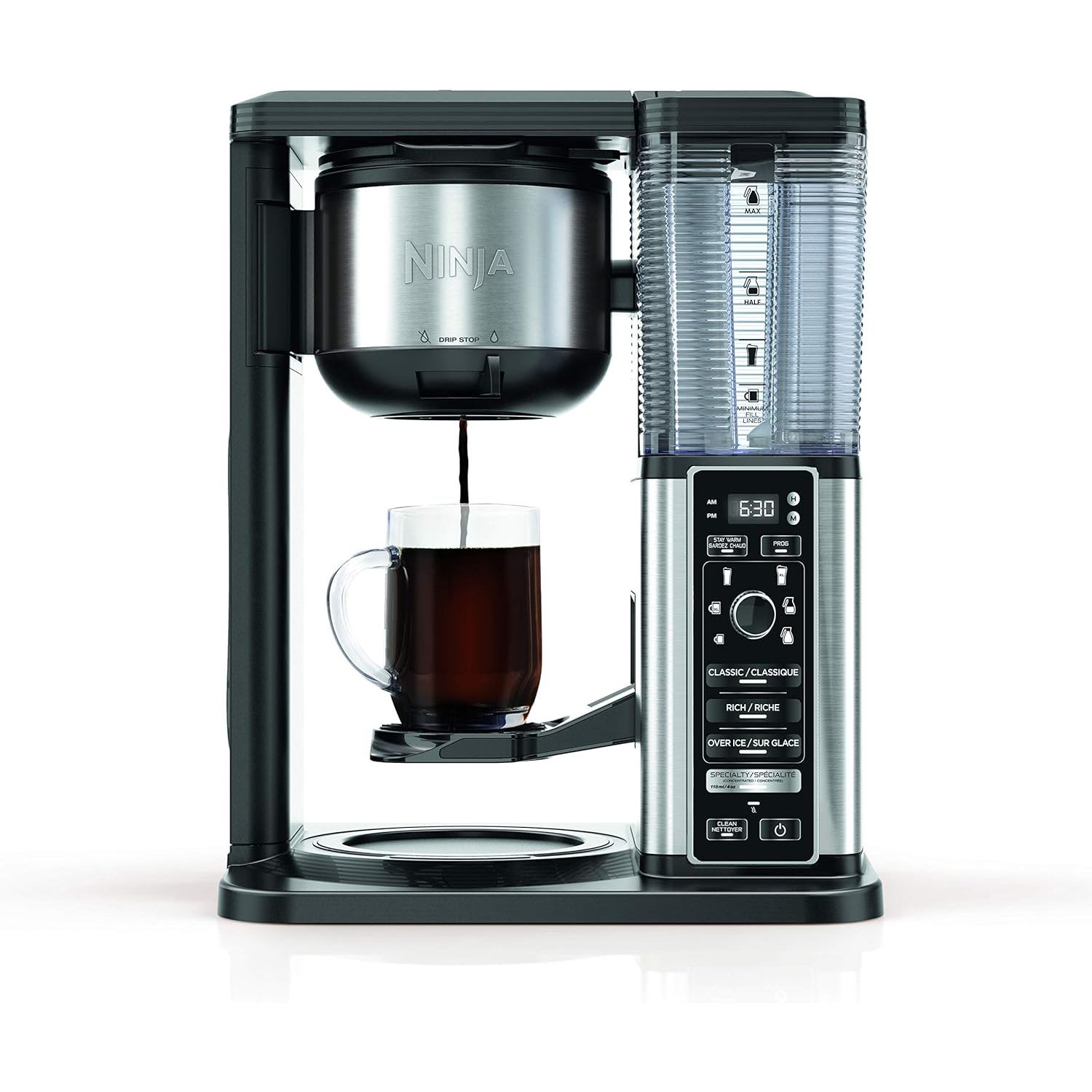 Boîte ouverte - Cafetière multi-usage spécialisée CM401 avec moussoir à lait de Ninja - 10&nbsp;tasses - Noir