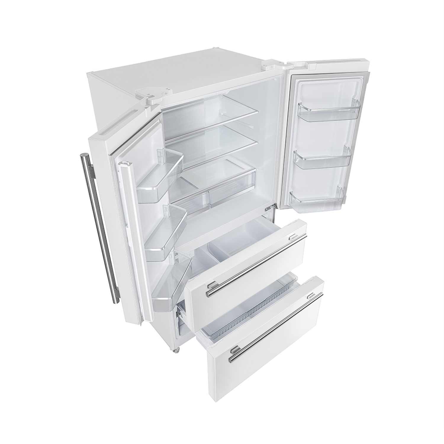 Réfrigérateur à deux portes de 36&nbsp;po Moena de Forno Espresso, blanc, 19,2&nbsp;pi³ avec machine à glaçons