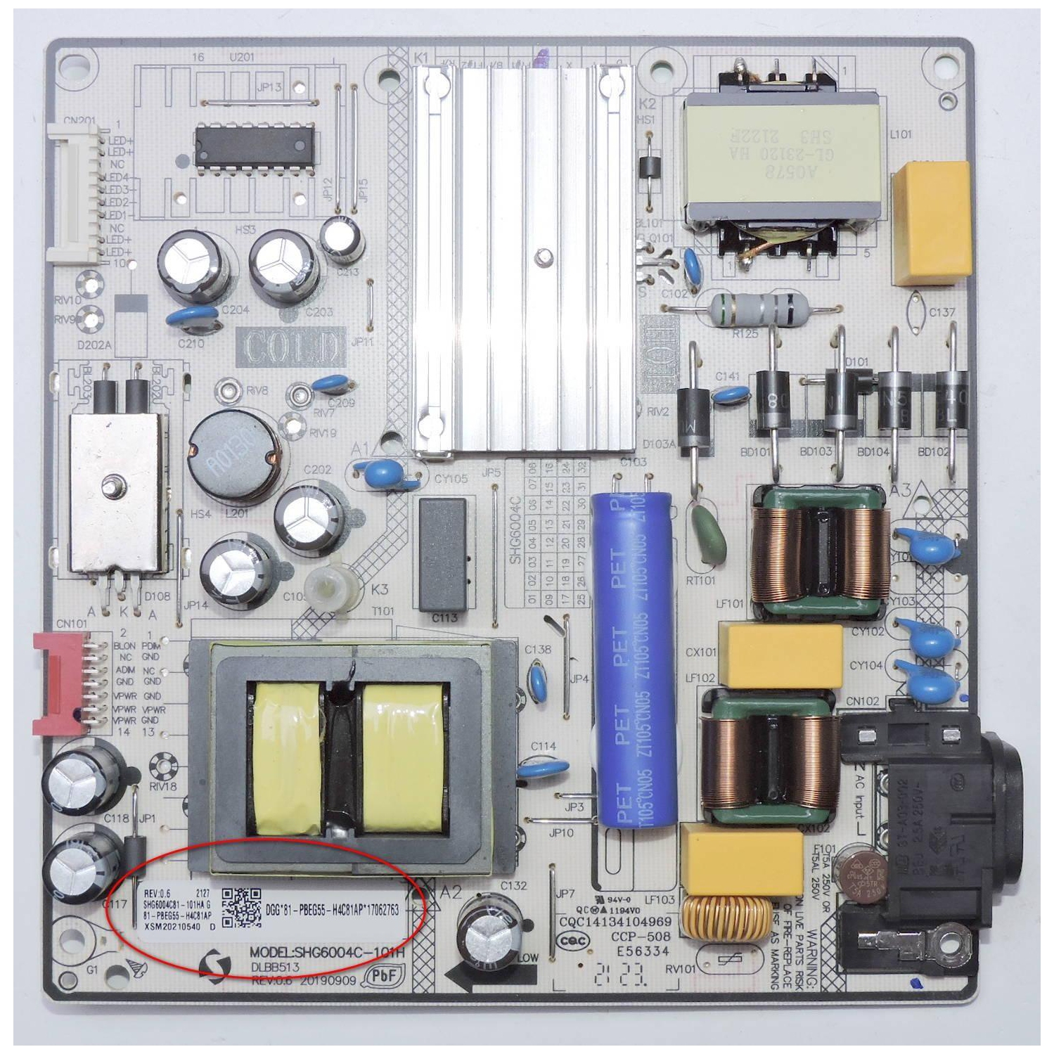 Refurbished (Good) Amazon Fire TV Power Supply Board 81-PBEG55-H4C81AP