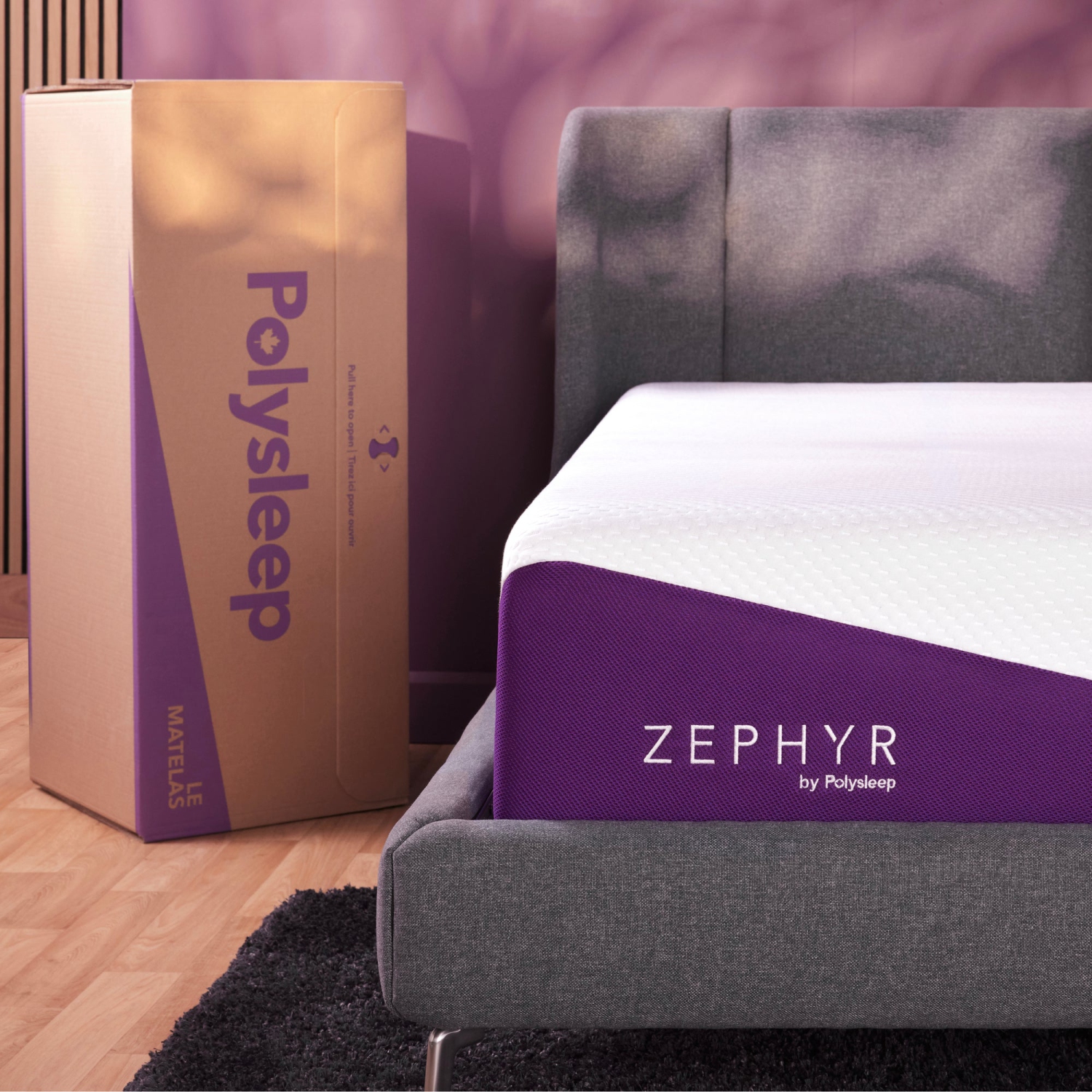 Polysleep Zephyr 12" Antimicrobial Memory Foam Mattress — Cooling Gel Topper, Organic Nanobionic Breathable Cover, 100% Made in Canada — Cal King Size