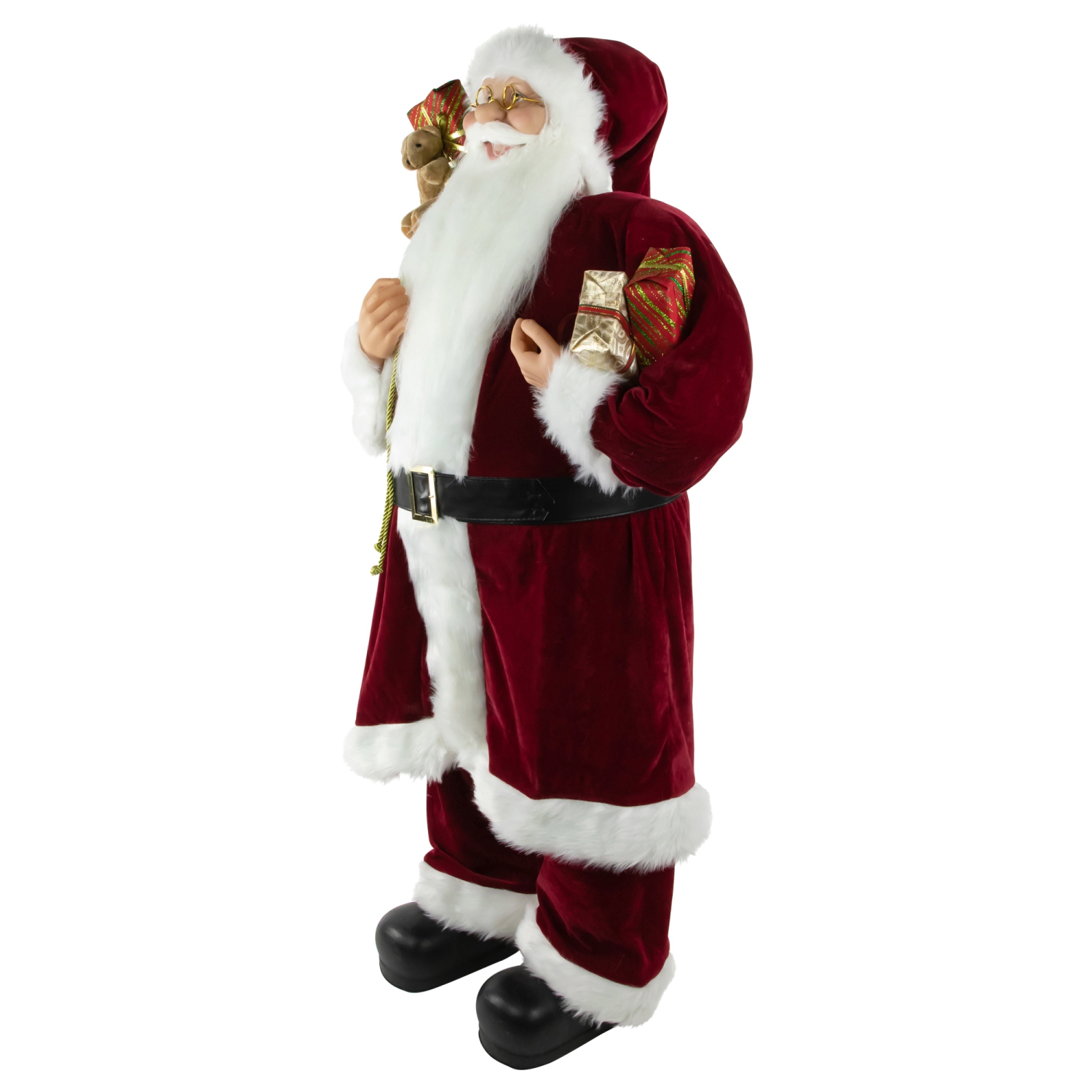 Standing Santa with Presents and Gift Bag Christmas Decoration - 48"
