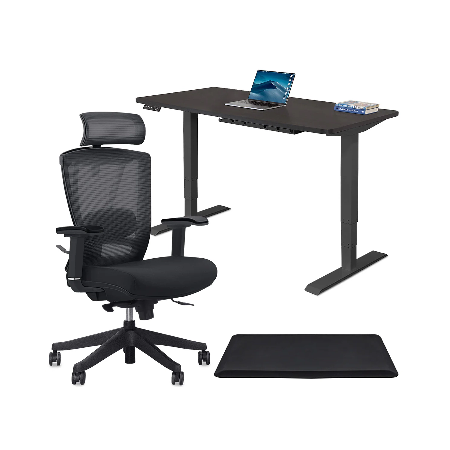 Essential Bundle BlackHeight-Adjustable Electric Standing Desk