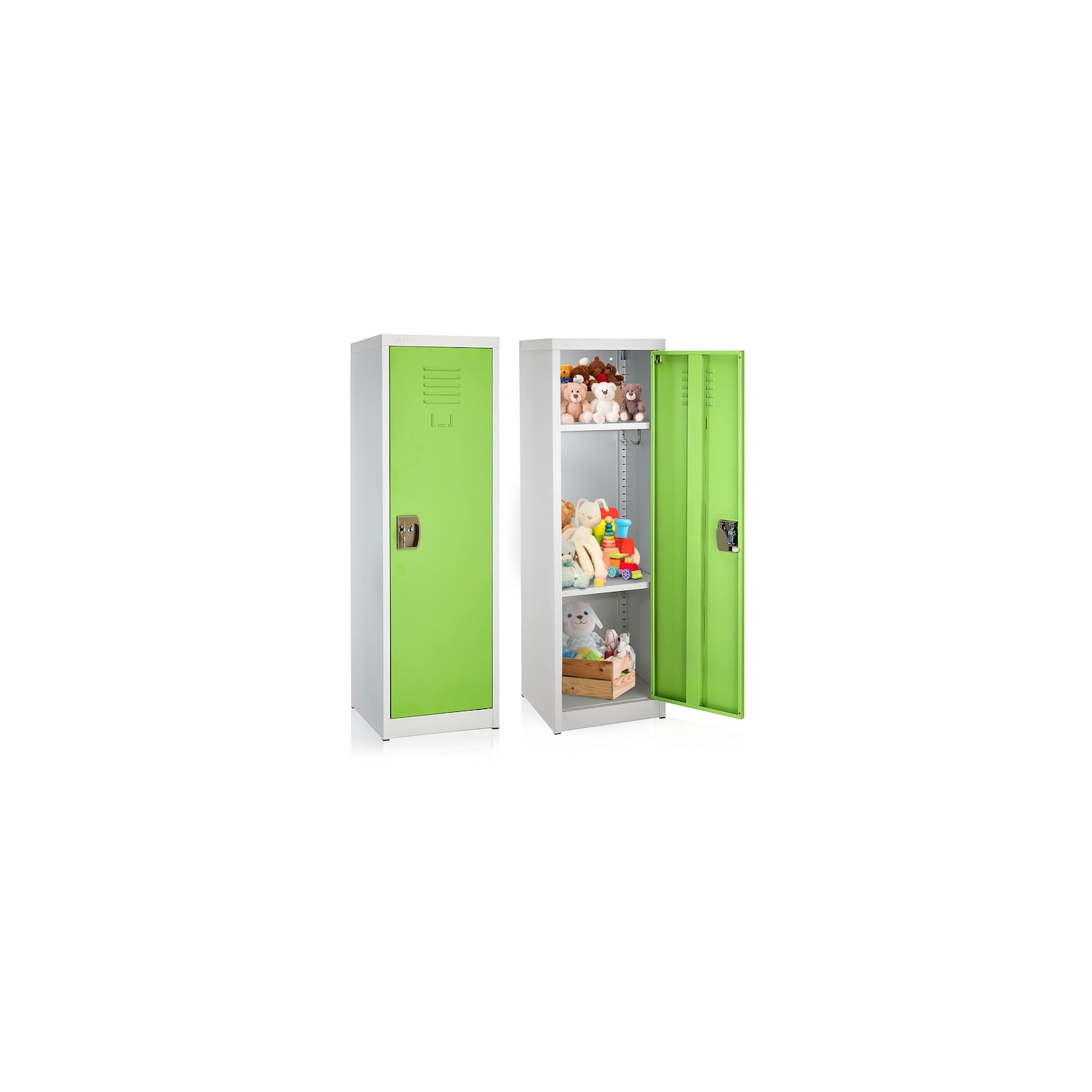 AdirOffice 48 in. H x 15 in. W Steel Single Tier Locker in Green