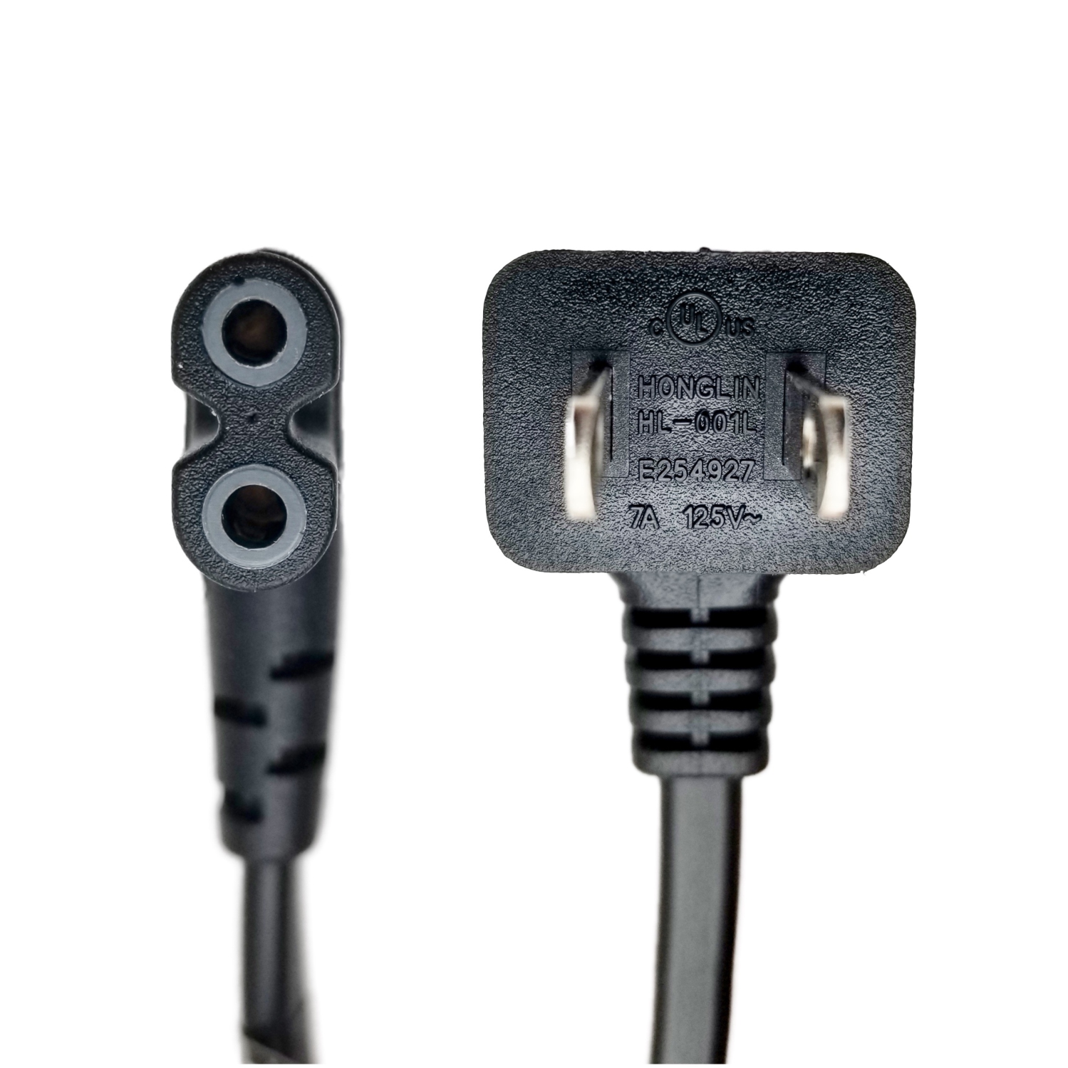 Adaptateur de cordon d'alimentation c.a. à 2 broches Figure 8 de US Plug - remis à neuf (paquet de 7)