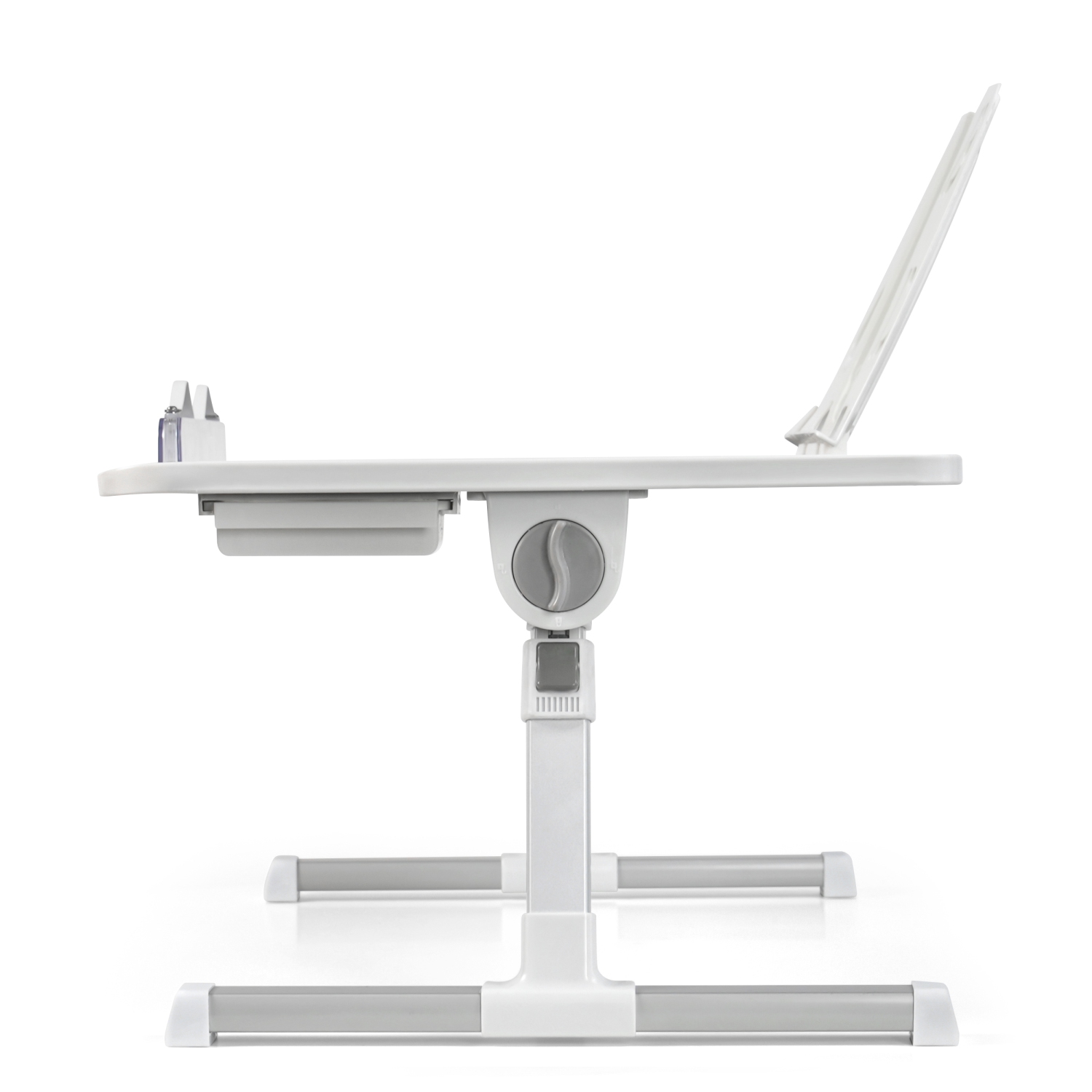 SHOPPINGALL Foldable Laptop Bed Table – Adjustable Portable Lap Desk with Tablet Slot and Drawer - SA-LDB24