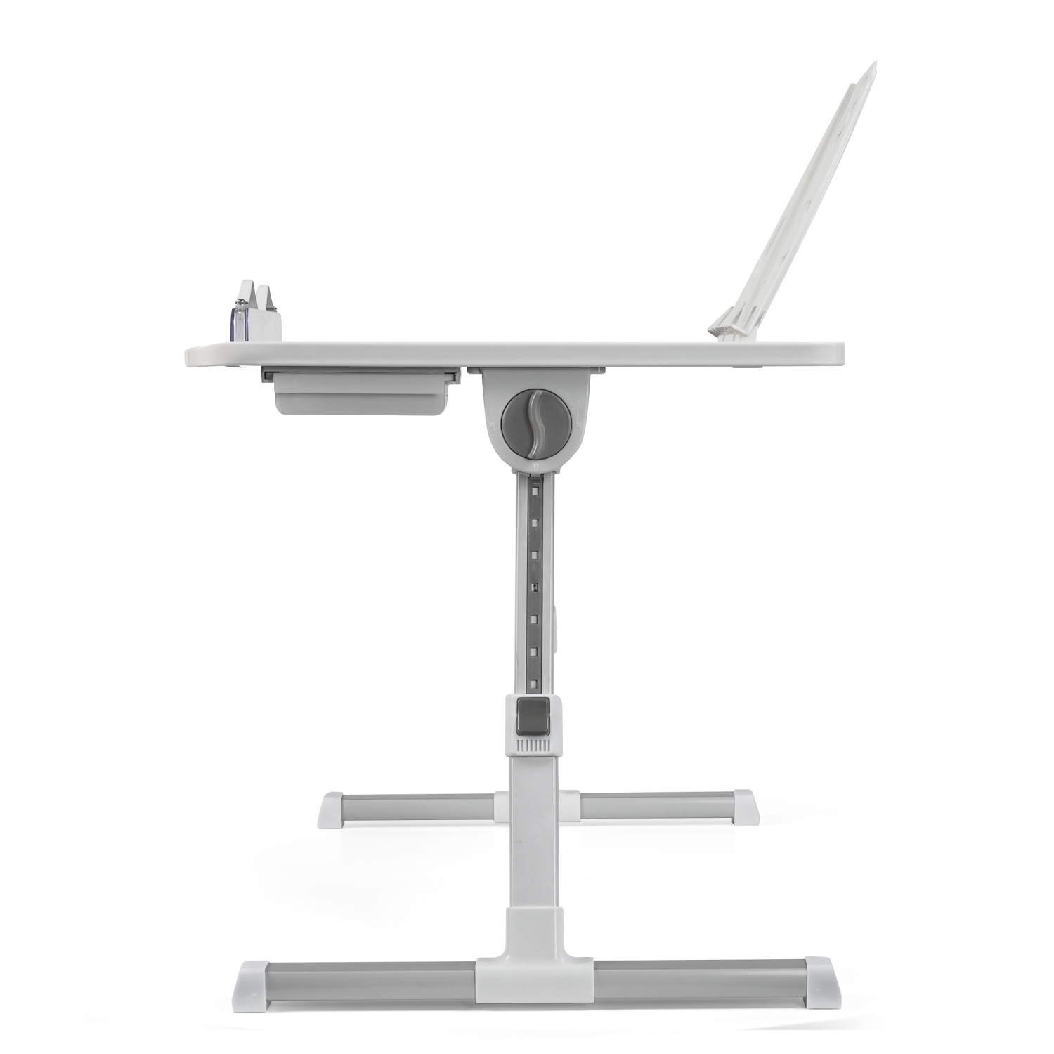 SHOPPINGALL Foldable Laptop Bed Table – Adjustable Portable Lap Desk with Tablet Slot and Drawer - SA-LDB24